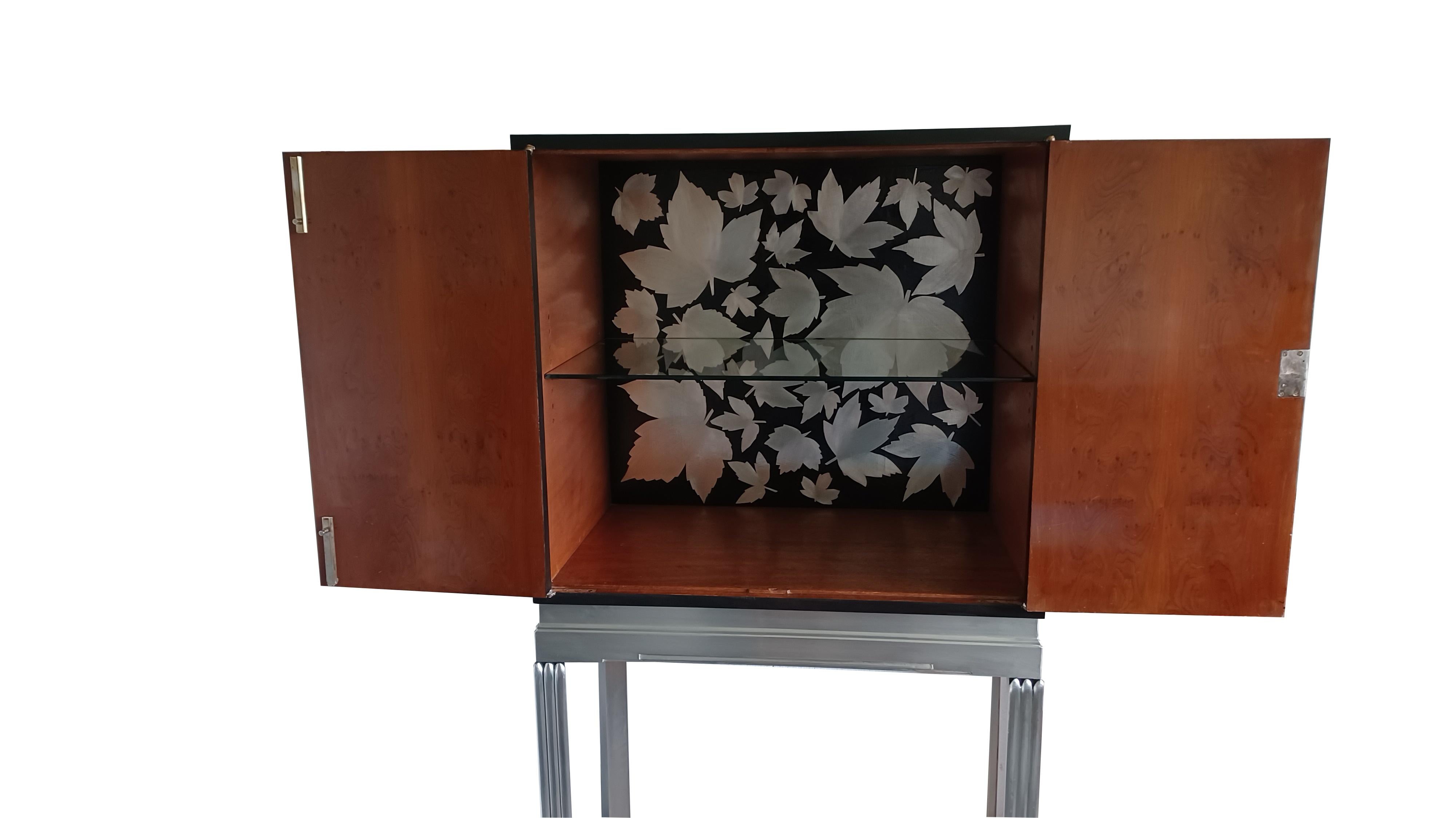 Metal Kate Noakes ‘Field Maple’ Re-imagined Art Deco Cocktail Cabinet For Sale