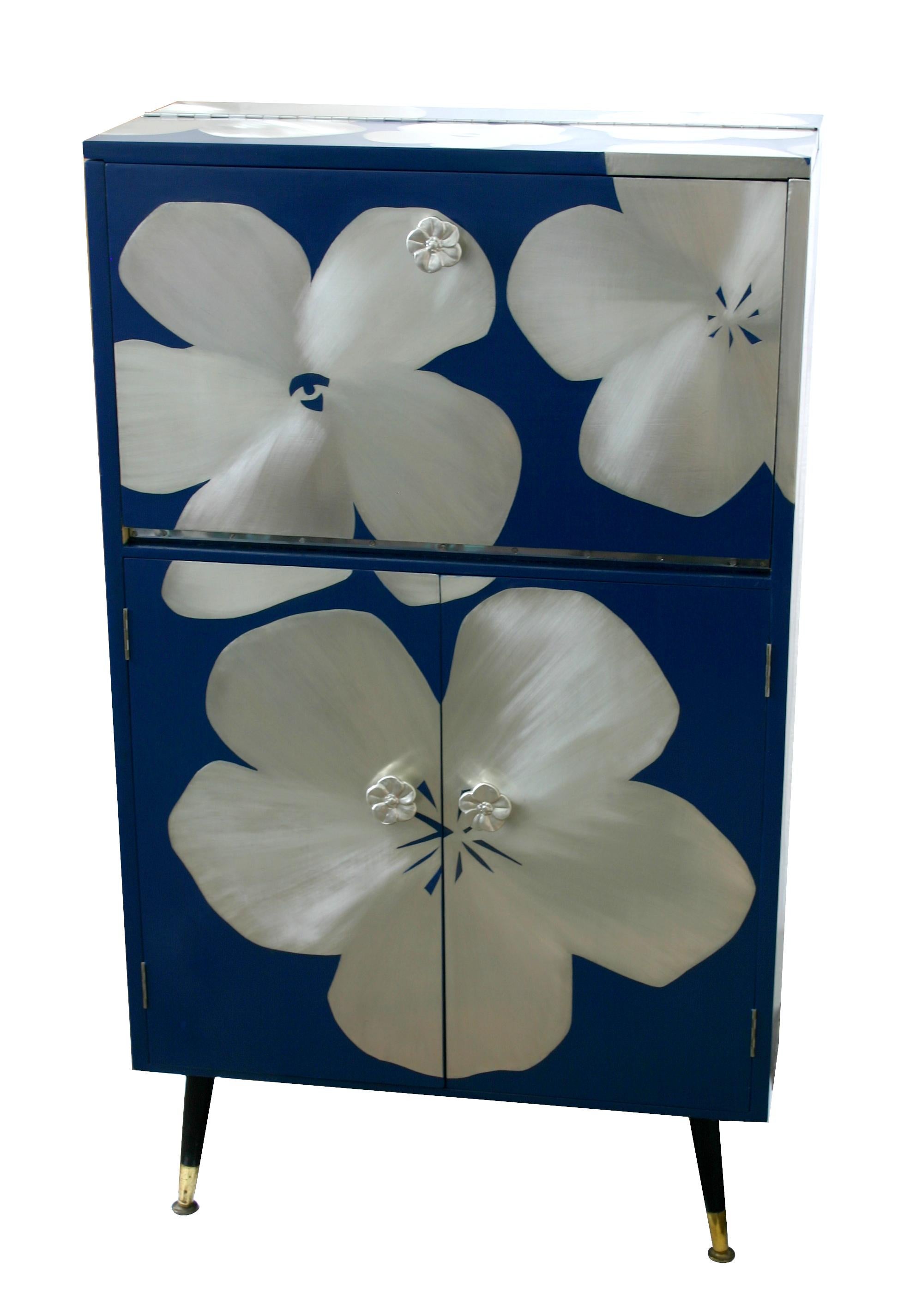 Modern Kate Noakes 'Poppy''  Cocktail Cabinet  in blue For Sale