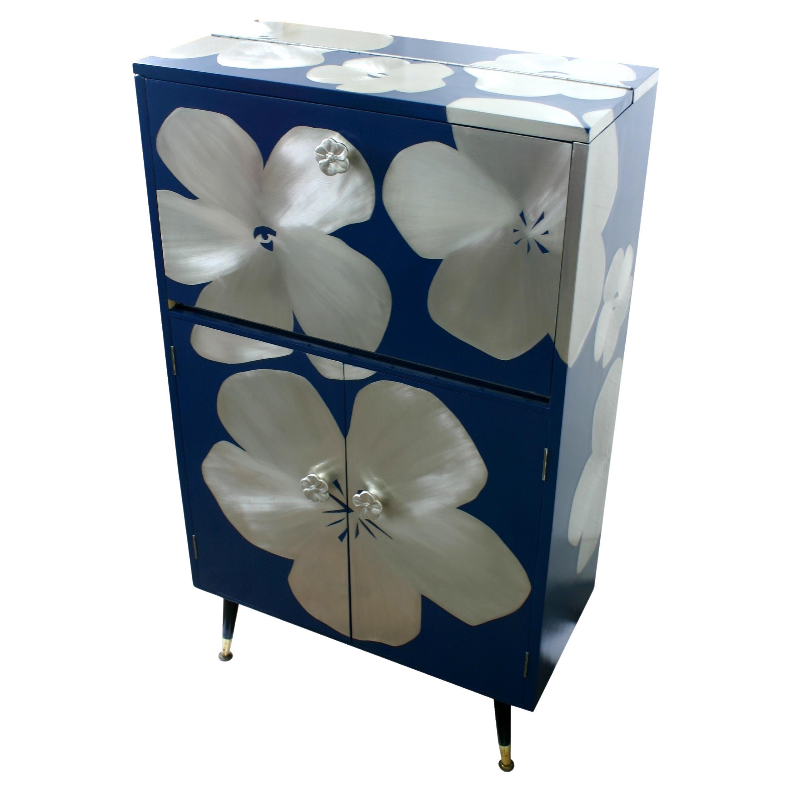 Kate Noakes 'Poppy''  Cocktail Cabinet  in blue For Sale