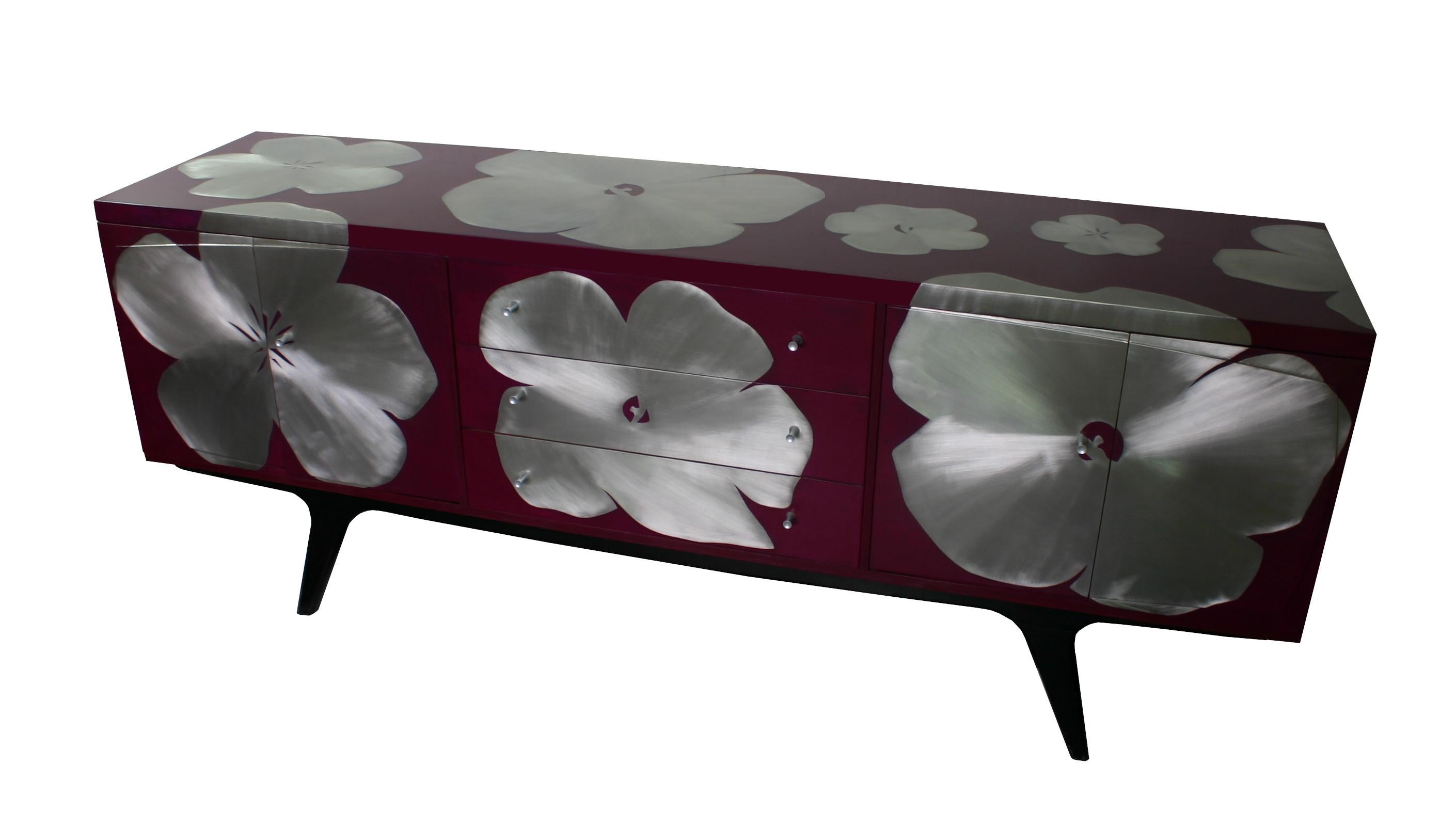 British Kate Noakes 'Poppy' Sideboard in purple For Sale