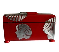 Kate Noakes, 'Sea Shell'  Tea Caddy  veneered with metal inlaid with gesso