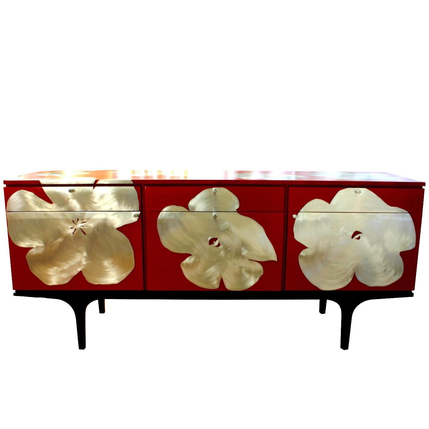 Kate Noakes Sideboard 'Poppy' in Red For Sale