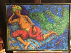 Arabian Night, Stylised, Bright Colours, Oil Painting, Signed