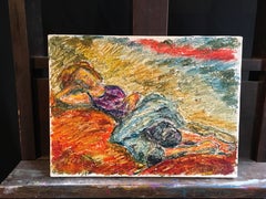 Light Sleep, Surrealist Impressionist Oil Painting, Signed