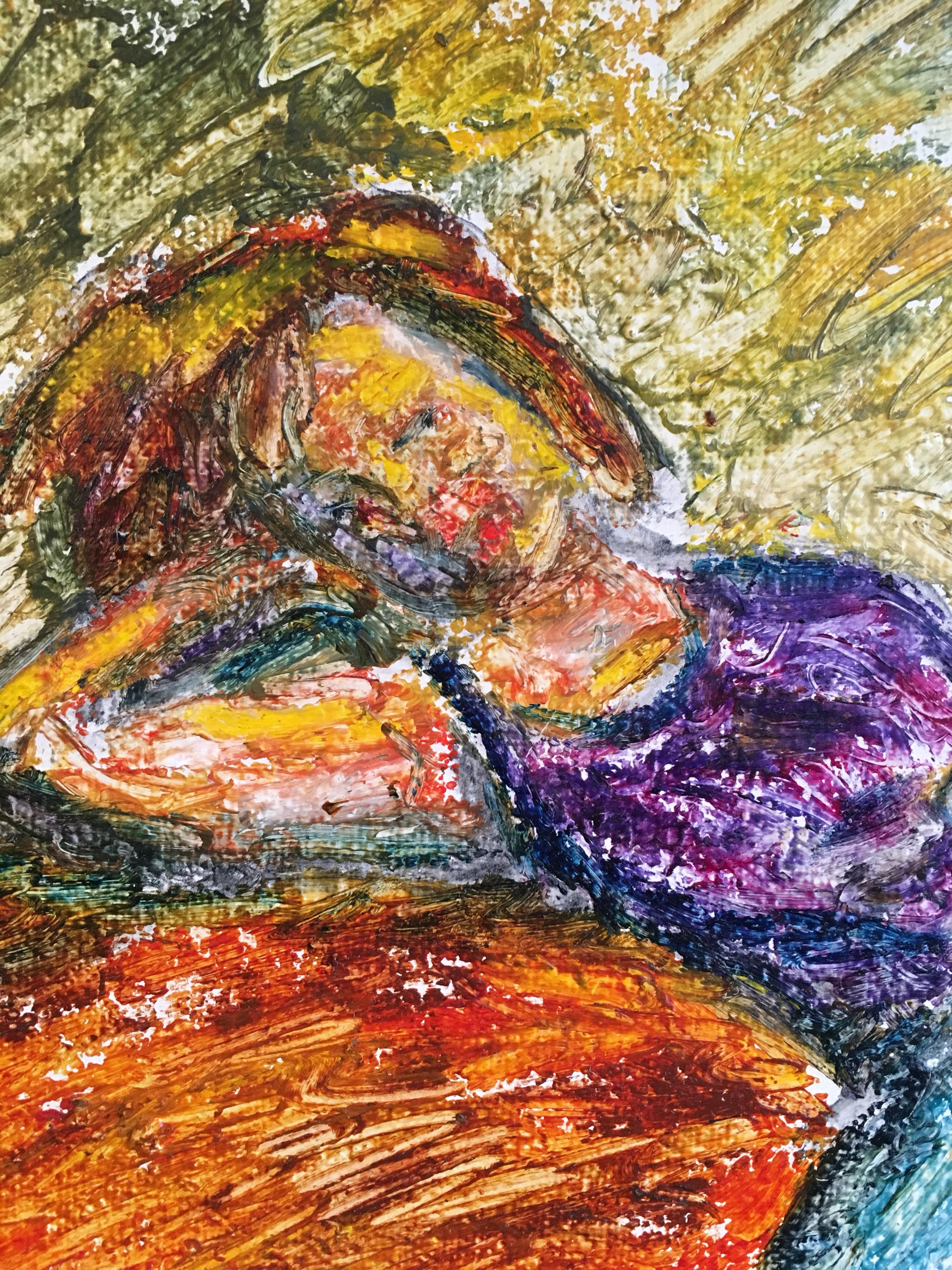 Sueño ligero, pintura al óleo impresionista surrealista, firmada - Painting Surrealista de Kate Orr