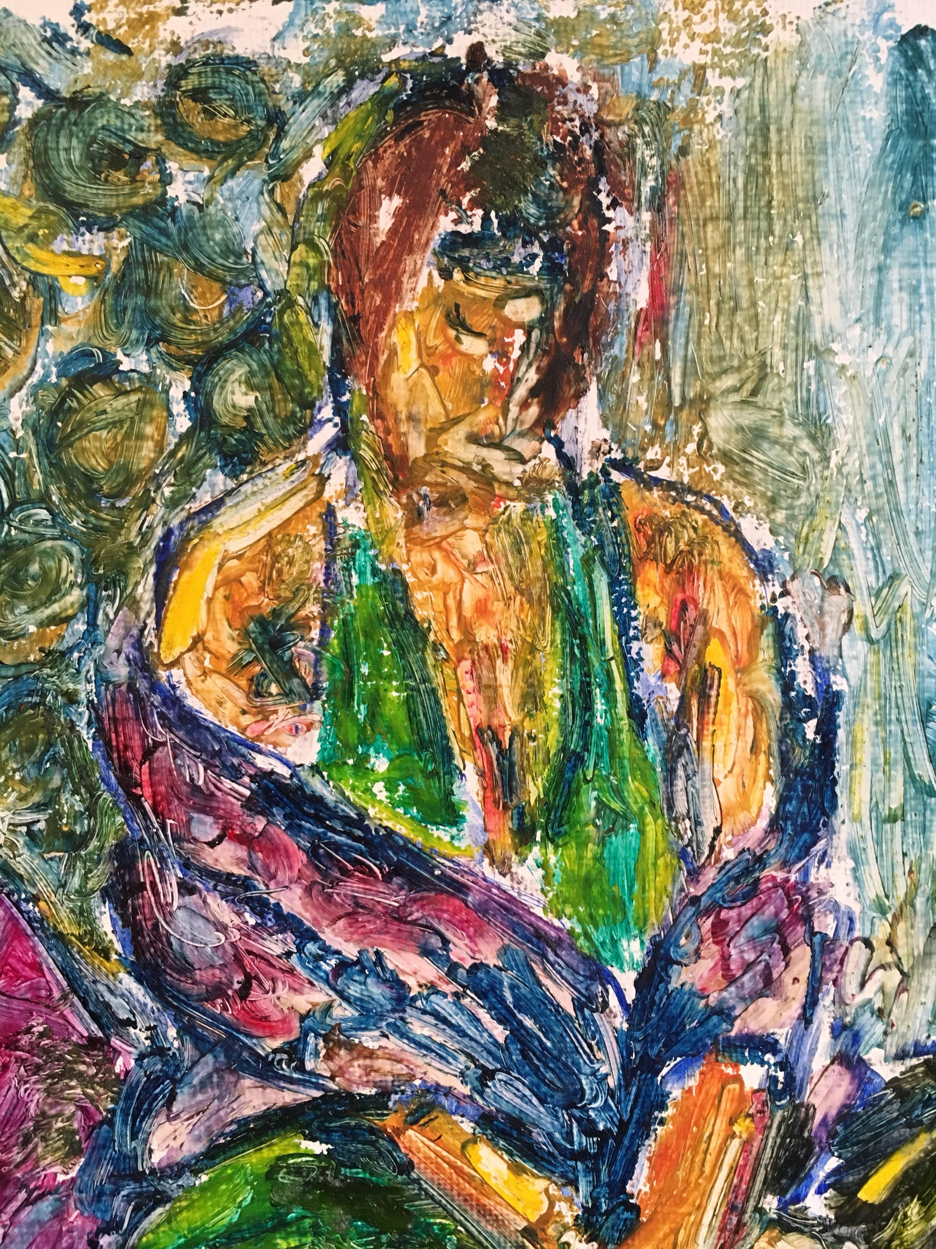 Donna seducente, dipinto a olio surrealista impressionista, firmato - Painting Impressionismo di Kate Orr