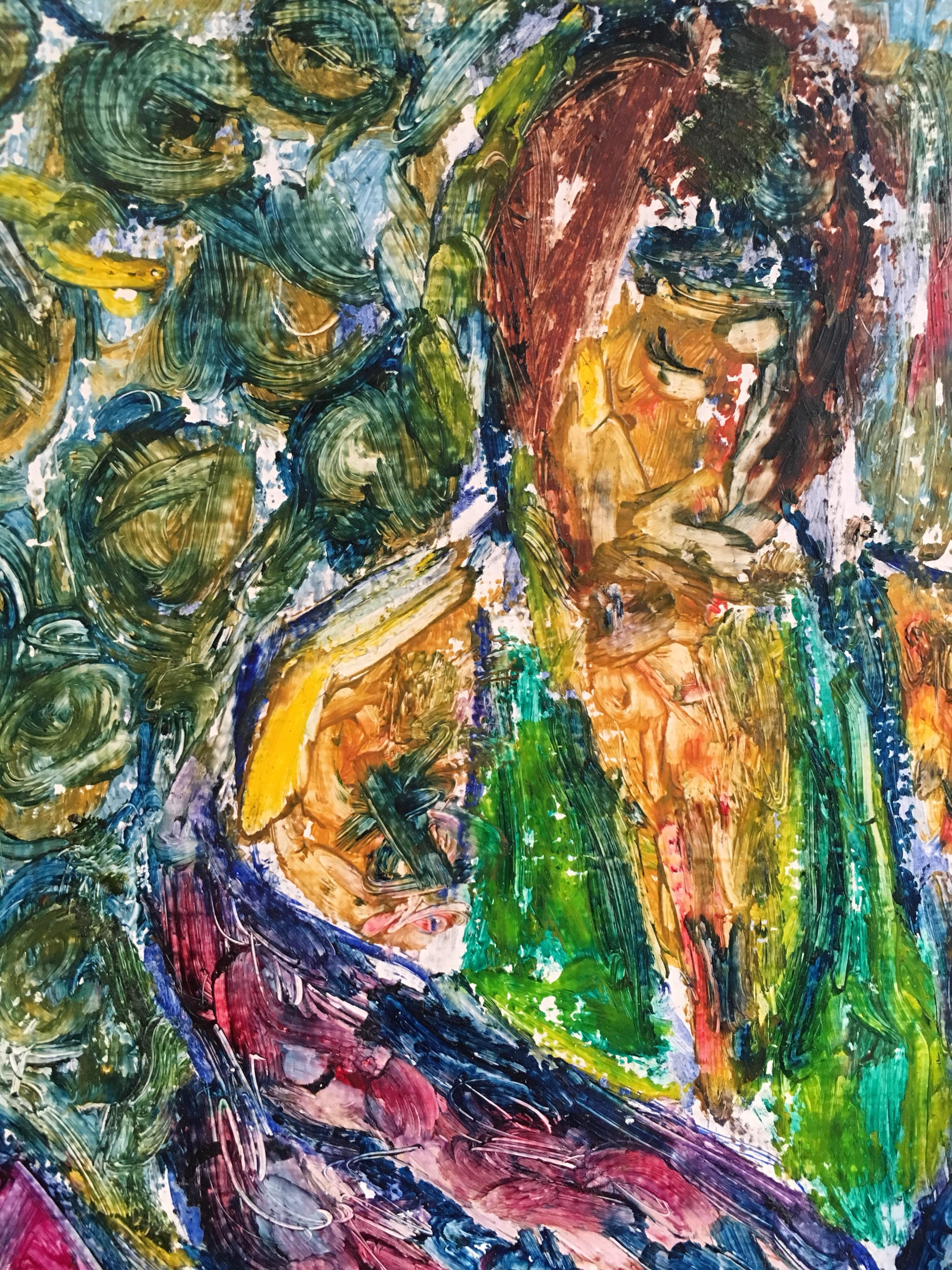 Donna seducente, dipinto a olio surrealista impressionista, firmato in vendita 1