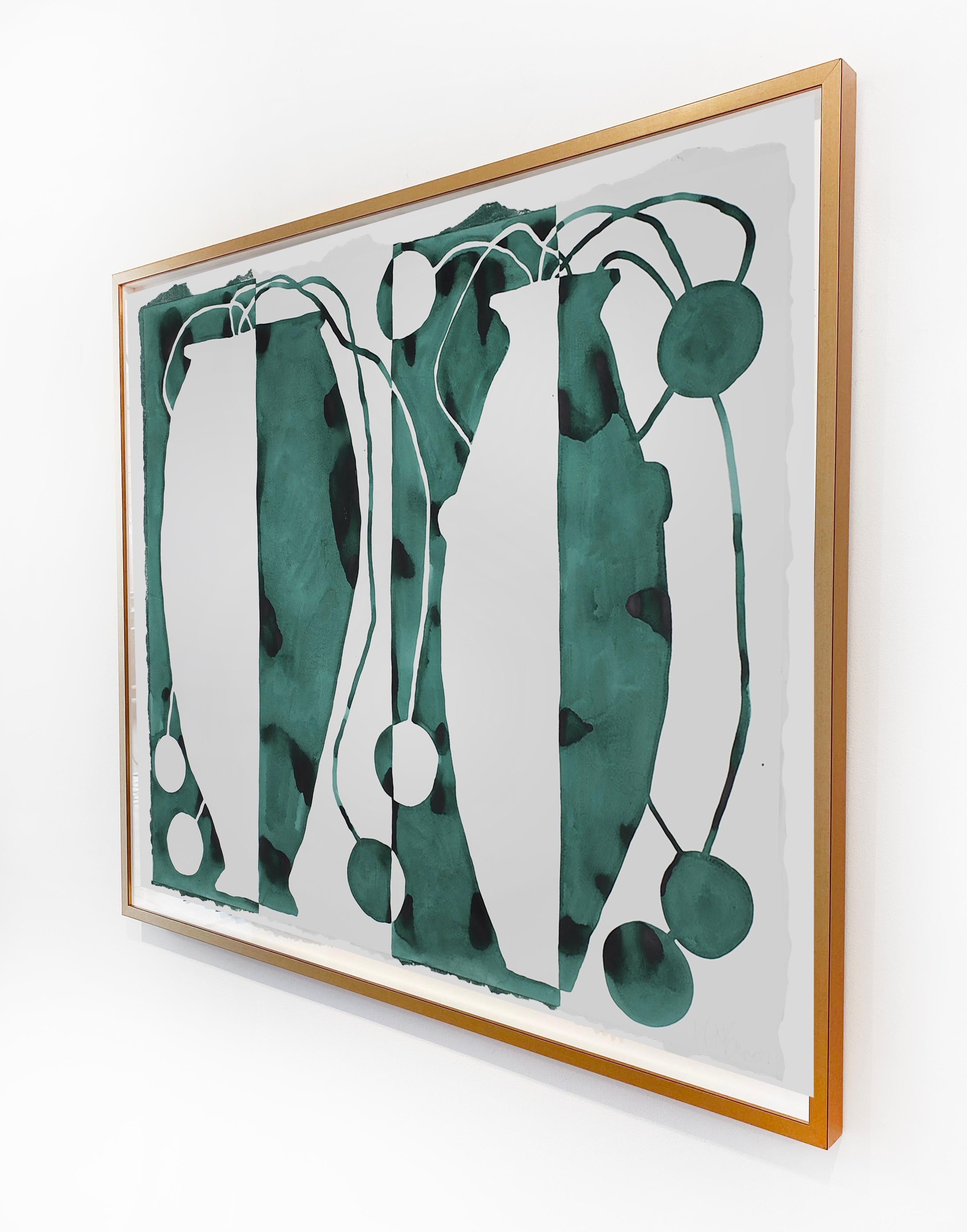 Botanical Ink and Watercolor Painting by Kate Roebuck 'Emerald Mary' 1