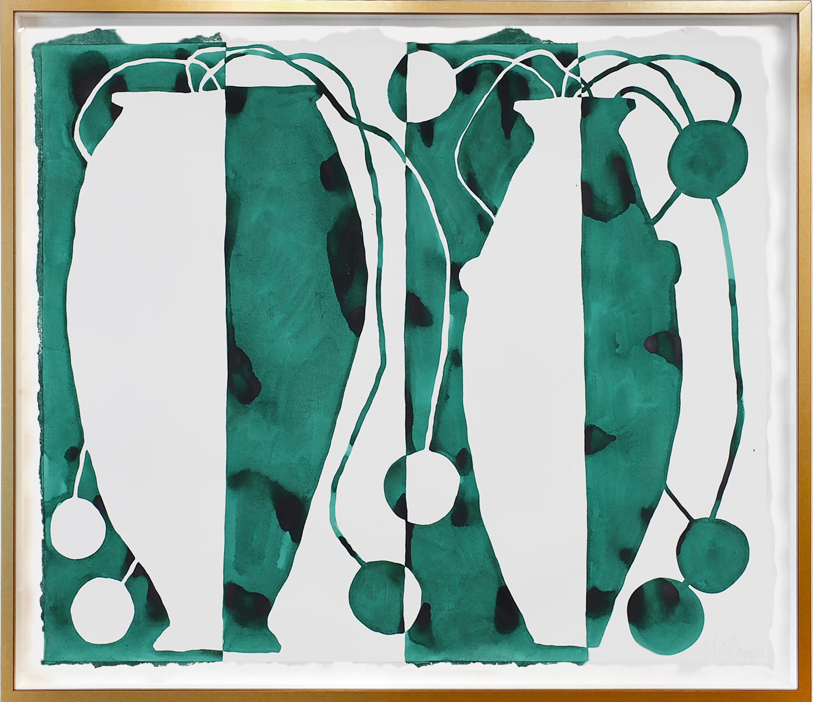 Botanical Ink and Watercolor Painting by Kate Roebuck 'Emerald Mary' 2