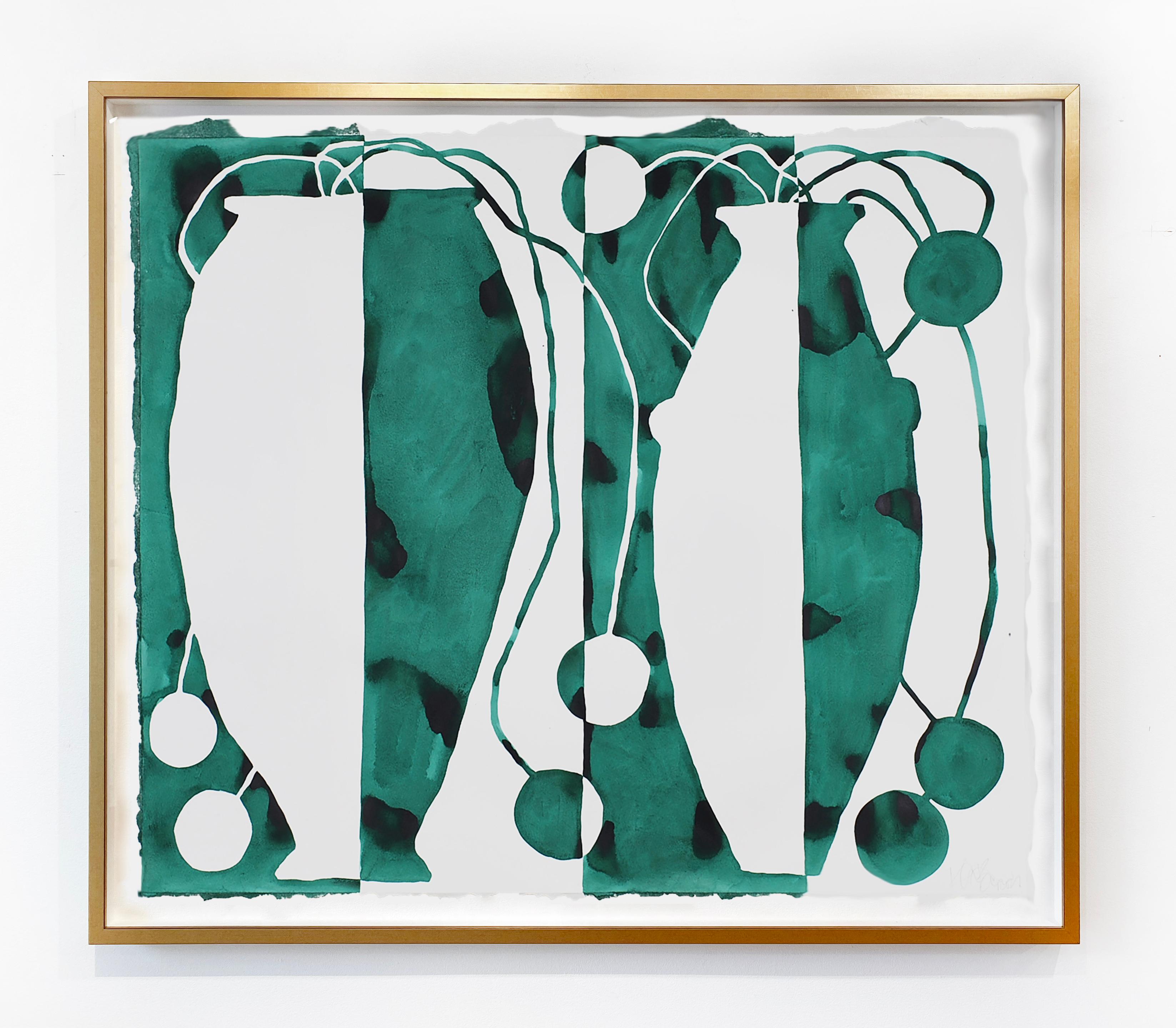 Botanical Ink and Watercolor Painting by Kate Roebuck 'Emerald Mary' 3