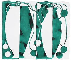 Botanical Ink and Watercolor Painting by Kate Roebuck 'Emerald Mary'