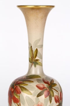 Kate Rogers Doulton Lambeth Carrara Eggshell Glazed Floral Painted Vase