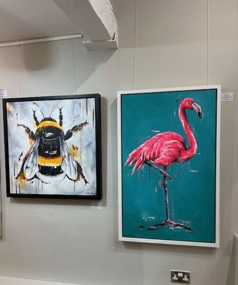 Balanceakt (Blau), Animal Painting, von Kate Rose