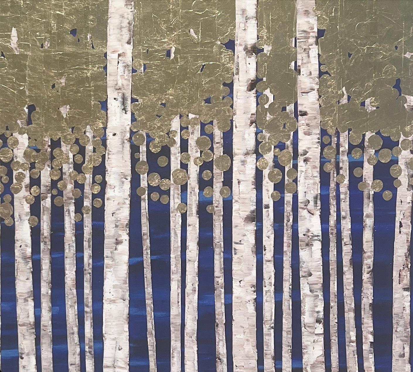 Secret 5036 - Gold Landscape Painting by Kate Salenfriend