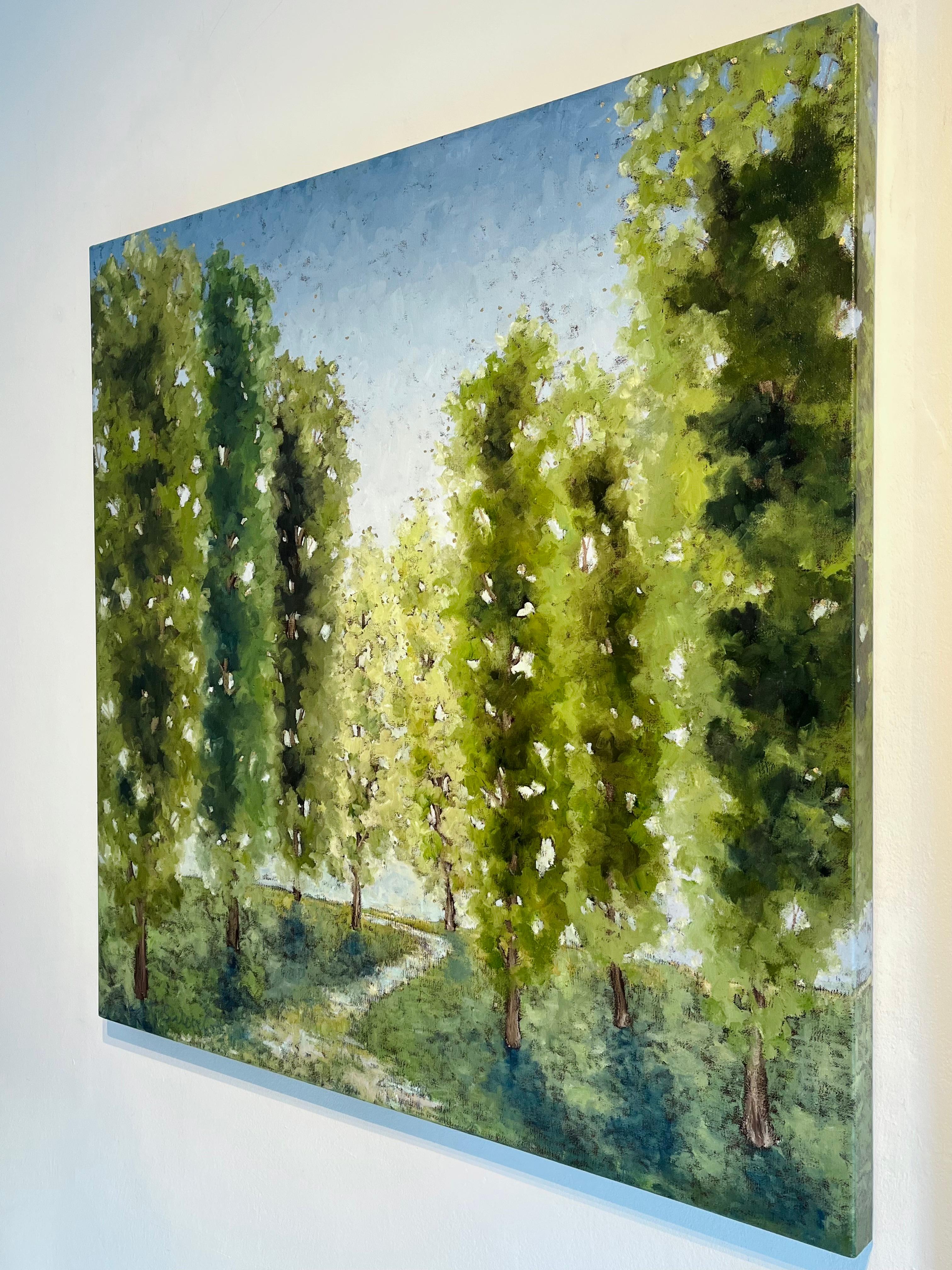 Always in my Dream - Abstraktes Ölgemälde mit Landschaftsmotiven - Zeitgenössische Kunst (Grau), Landscape Painting, von Kate Salenfriend