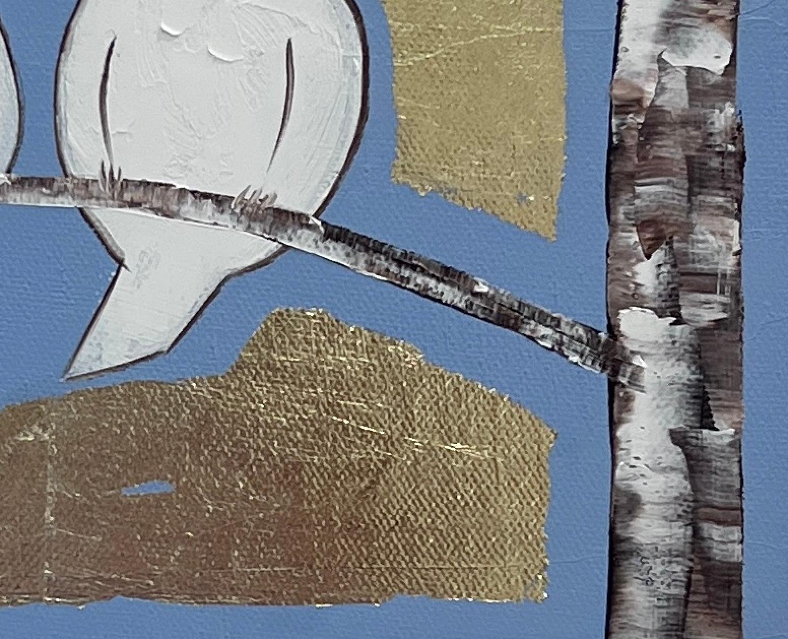 Contact 4954 - Gold Animal Painting by Kate Salenfriend