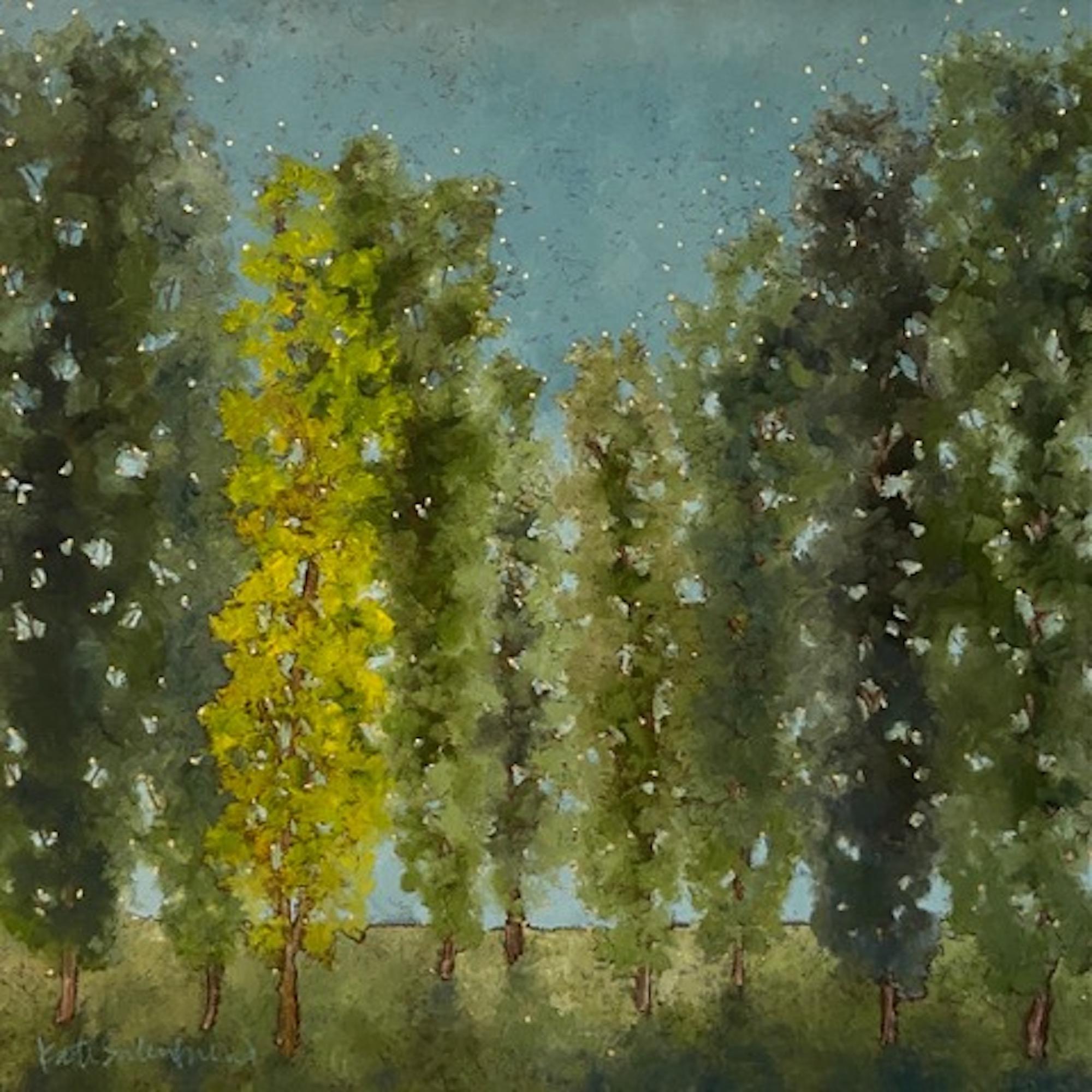 Kate Salenfriend Landscape Painting - Dreams-original modern abstract trees landscape oil paintings-contemporary Art