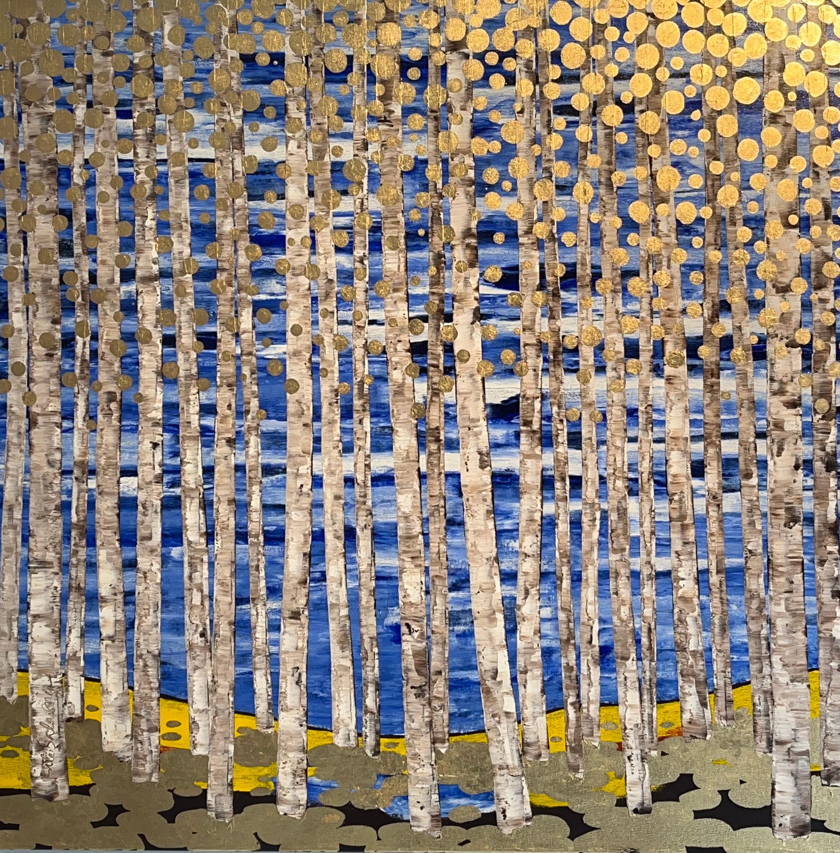 Western Light - pittura ad olio astratta di paesaggio moderno originale - Arte contemporanea - Painting di Kate Salenfriend