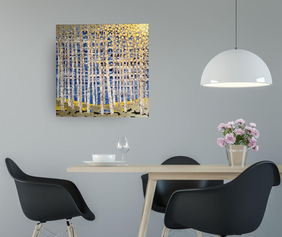 Western Light - pittura ad olio astratta di paesaggio moderno originale - Arte contemporanea in vendita 1