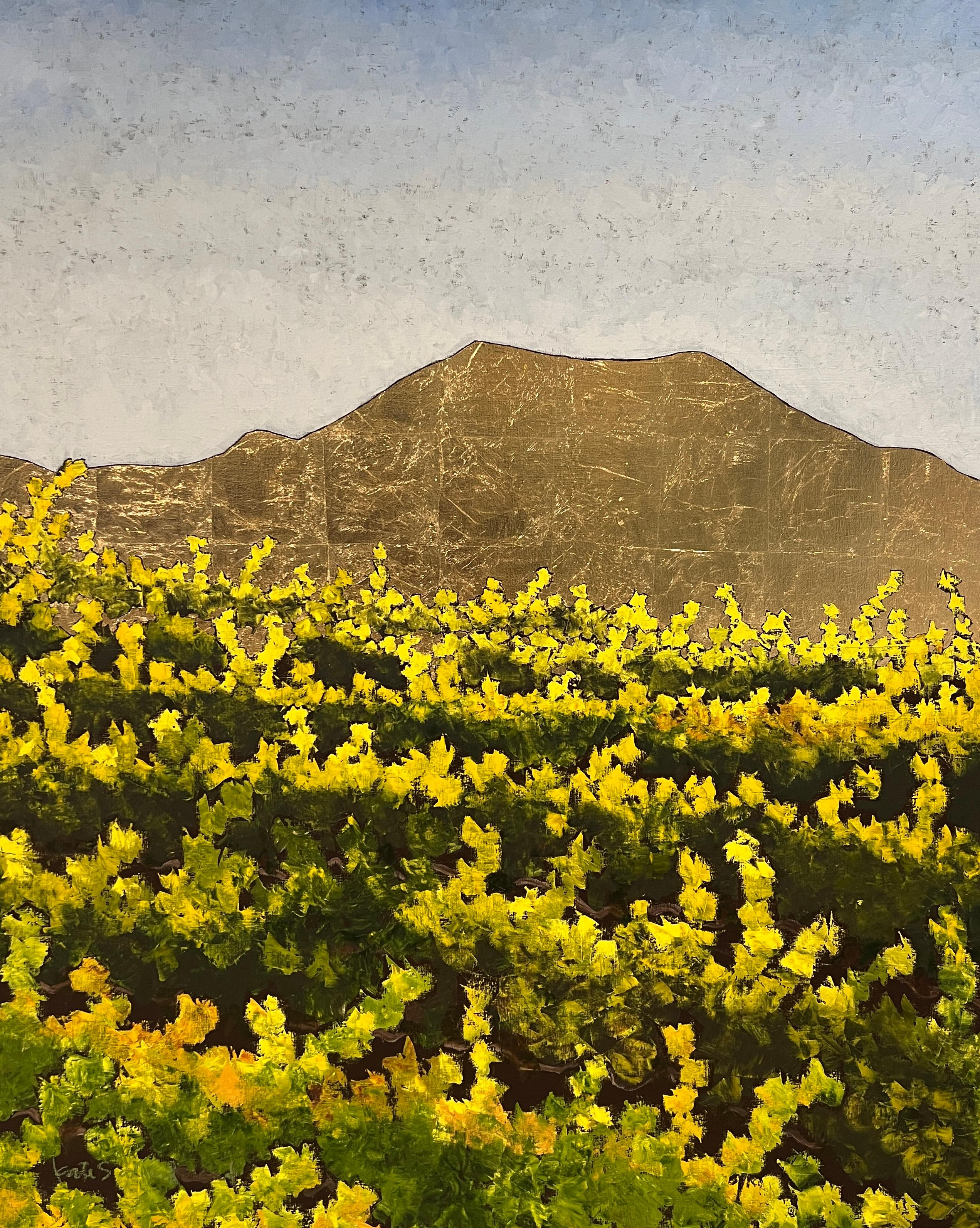 Kate Salenfriend Landscape Painting - Wine Country Vines 4681