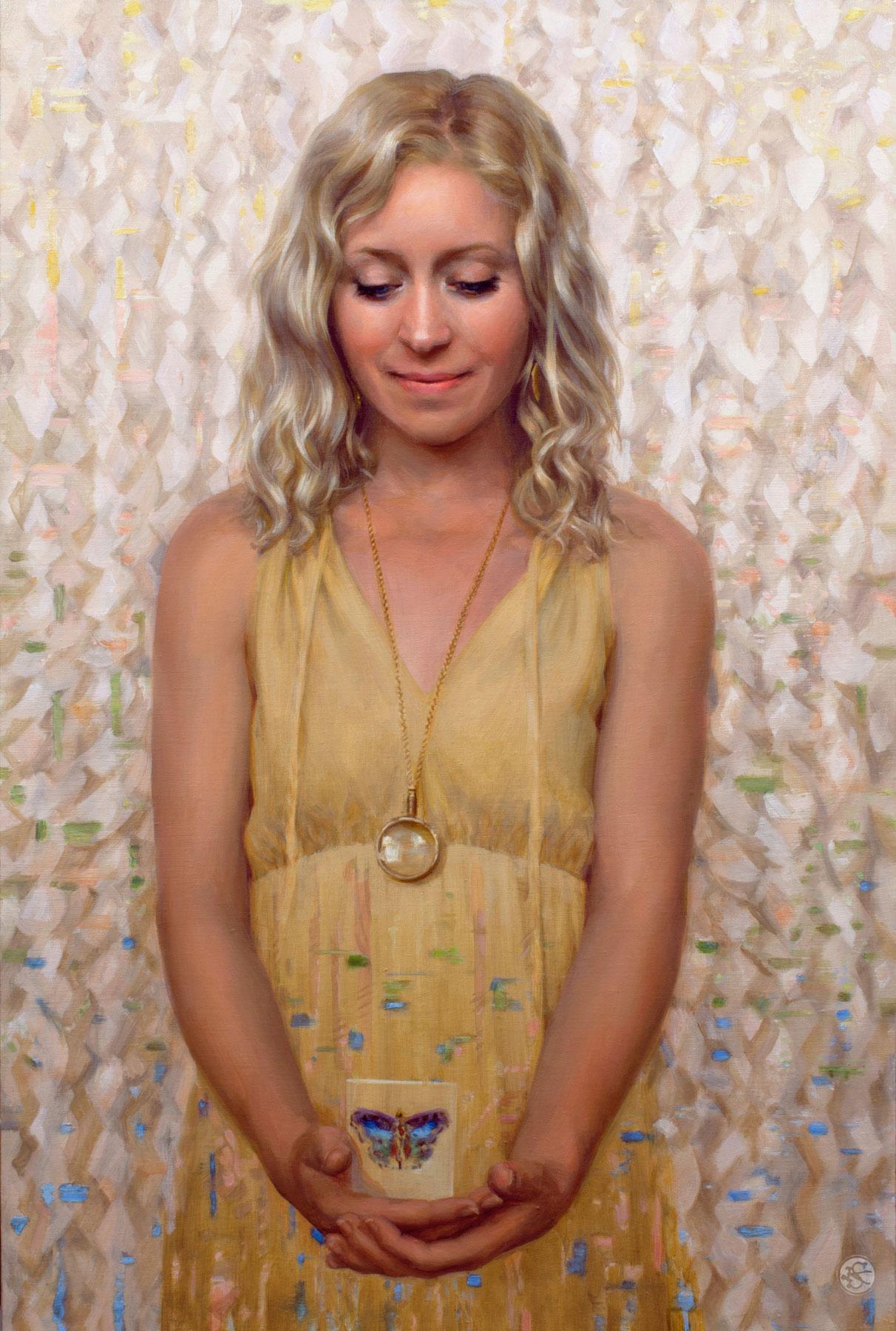 Kate Sammons Portrait Painting - I'd Love to See You Before I Go