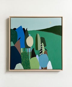 Luna crescente sopra gli alberi