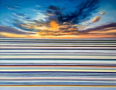 Une danse de Lights par Kate Seaborne paysage marin peinture à l'huile rayée