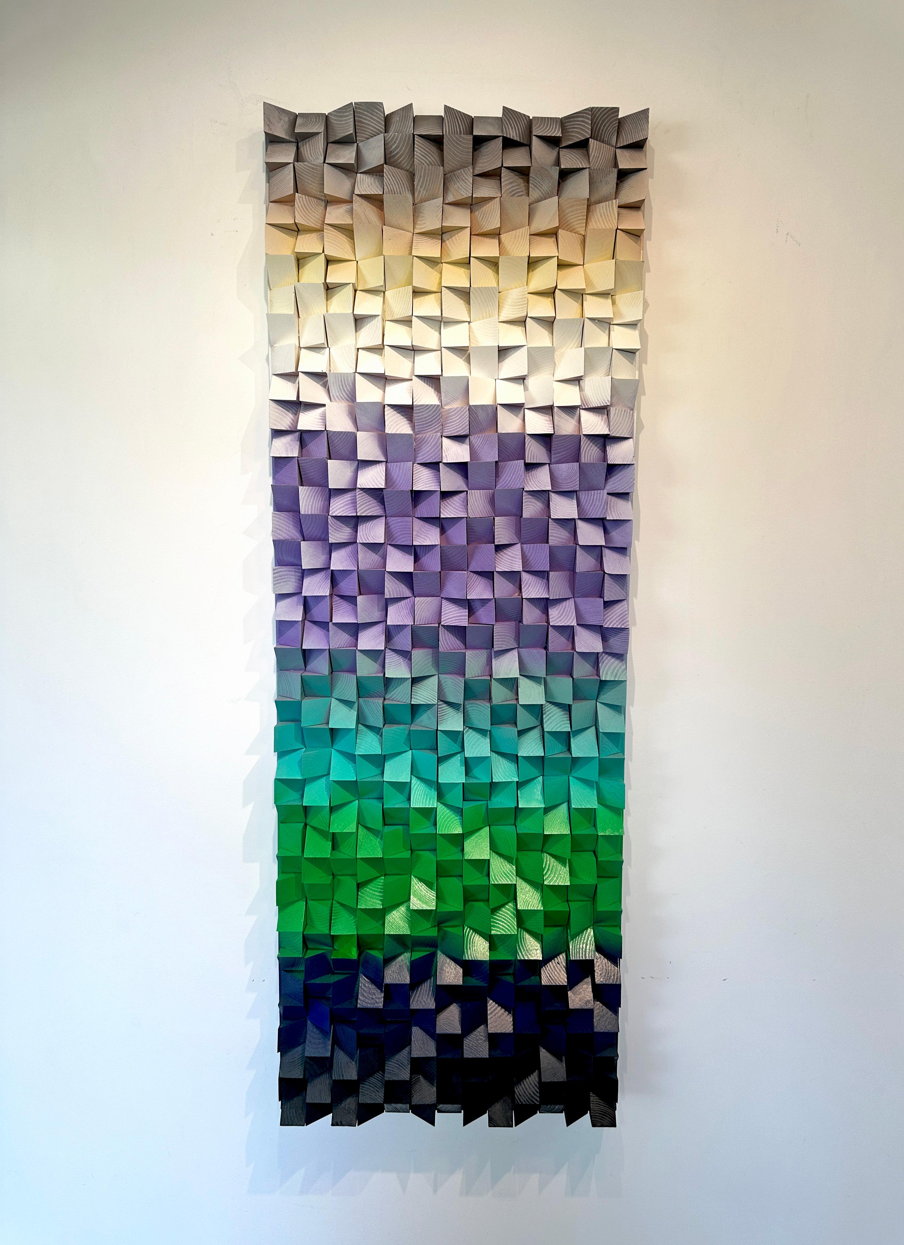 Arctic Allure by Kate Seaborne - Contemporary Geometric Wood Sculptural Artwork For Sale 2