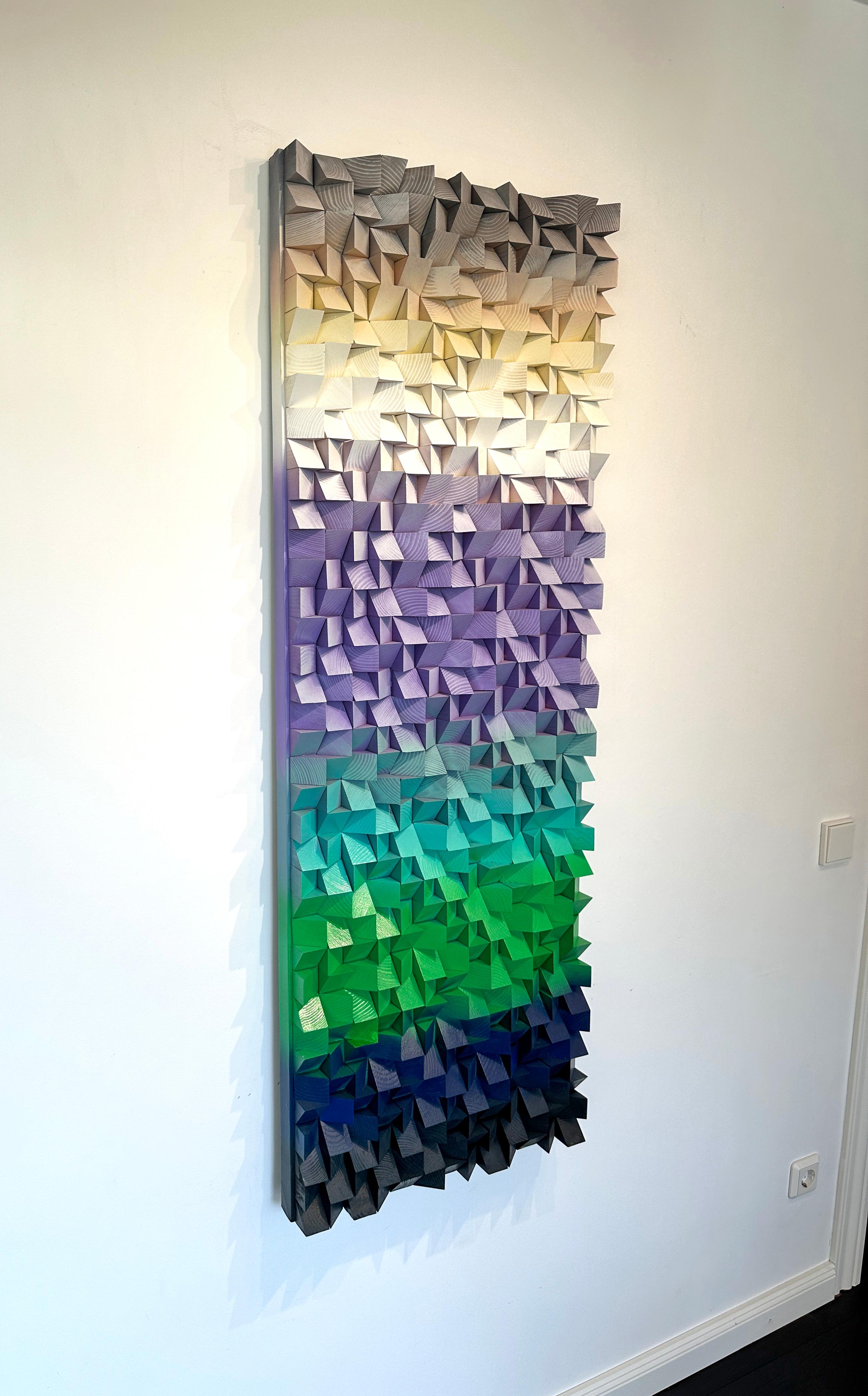 Arctic Allure by Kate Seaborne - Contemporary Geometric Wood Sculptural Artwork For Sale 3