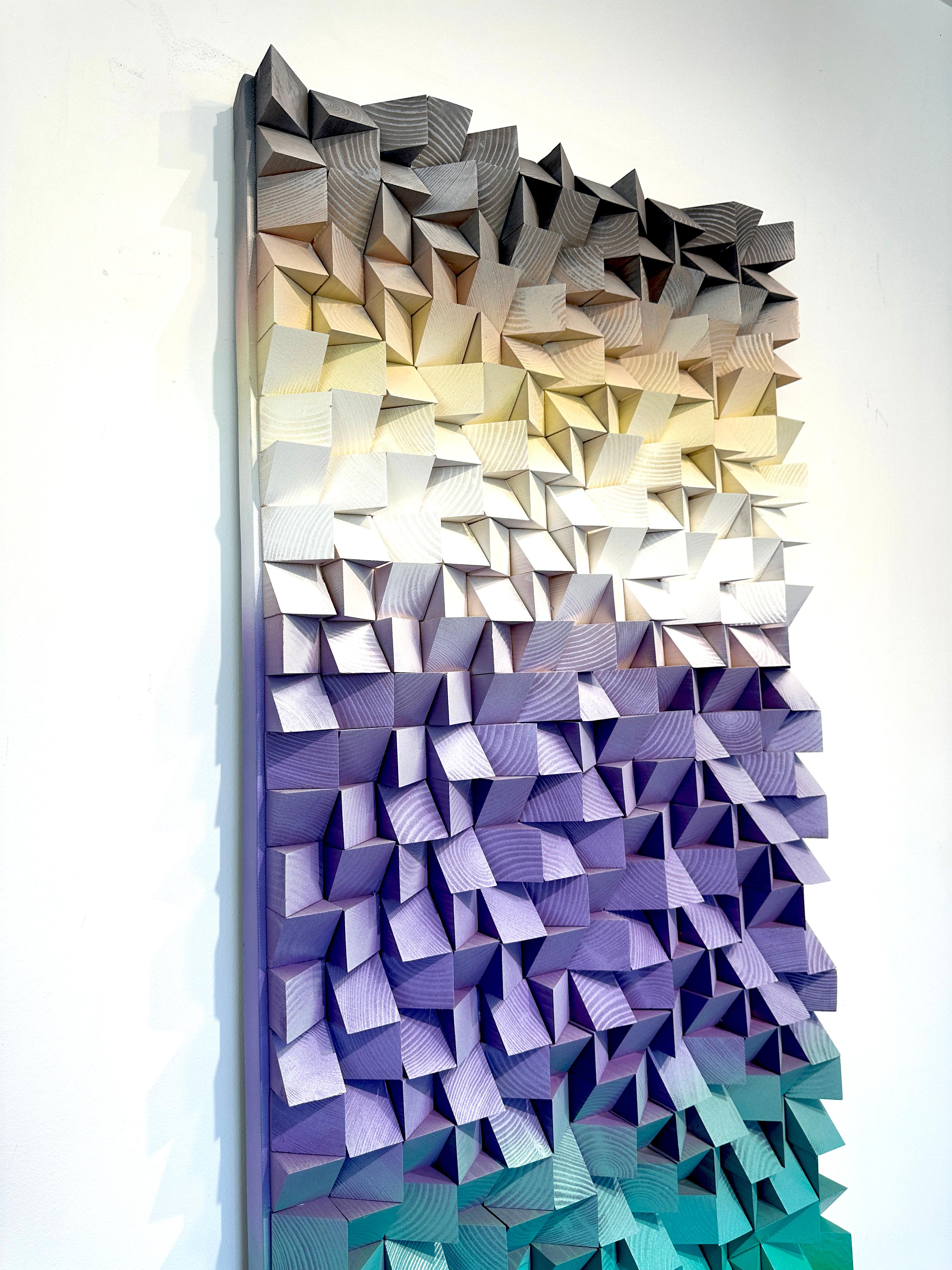 Arctic Allure by Kate Seaborne - Contemporary Geometric Wood Sculptural Artwork For Sale 5