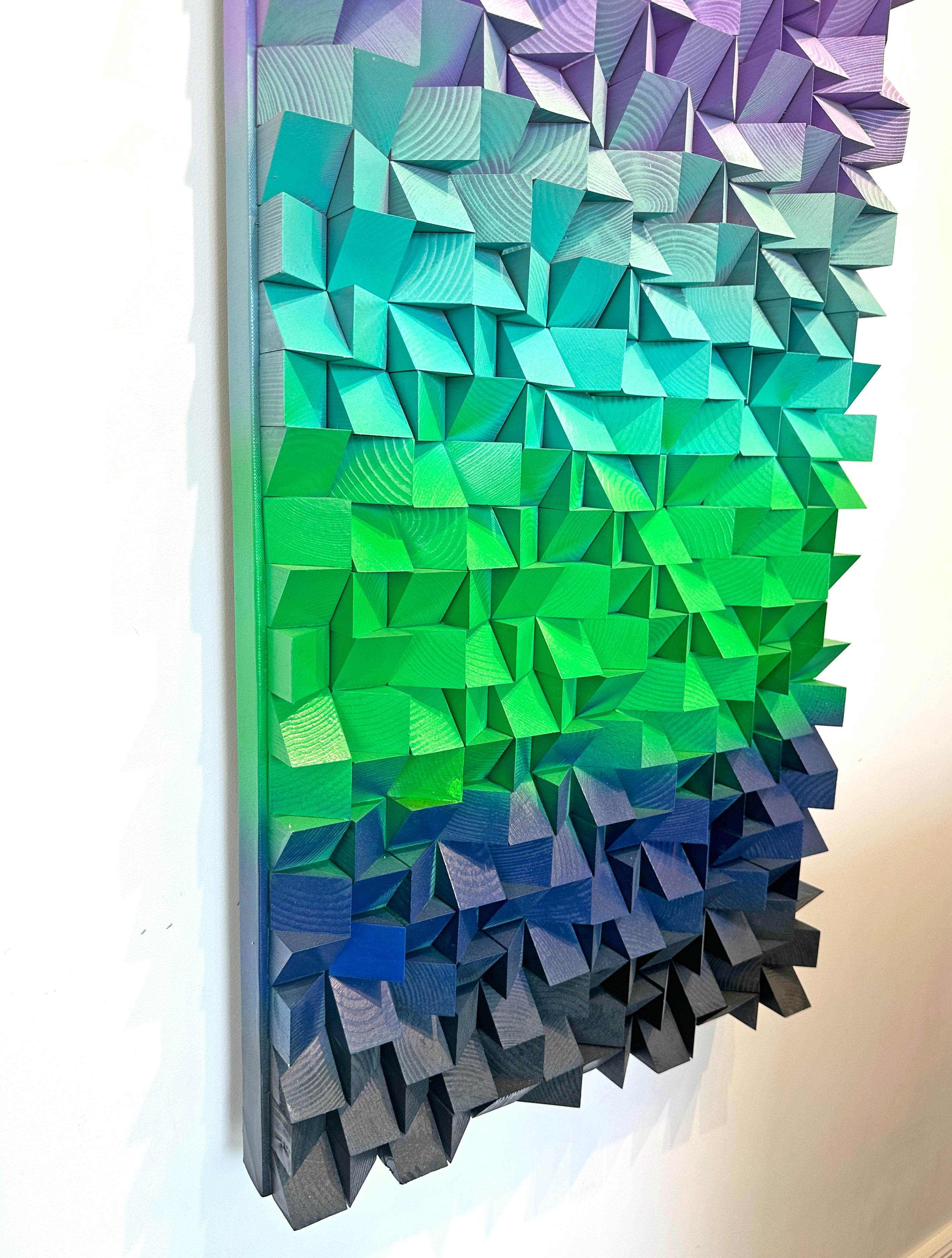 Arctic Allure by Kate Seaborne - Contemporary Geometric Wood Sculptural Artwork For Sale 6