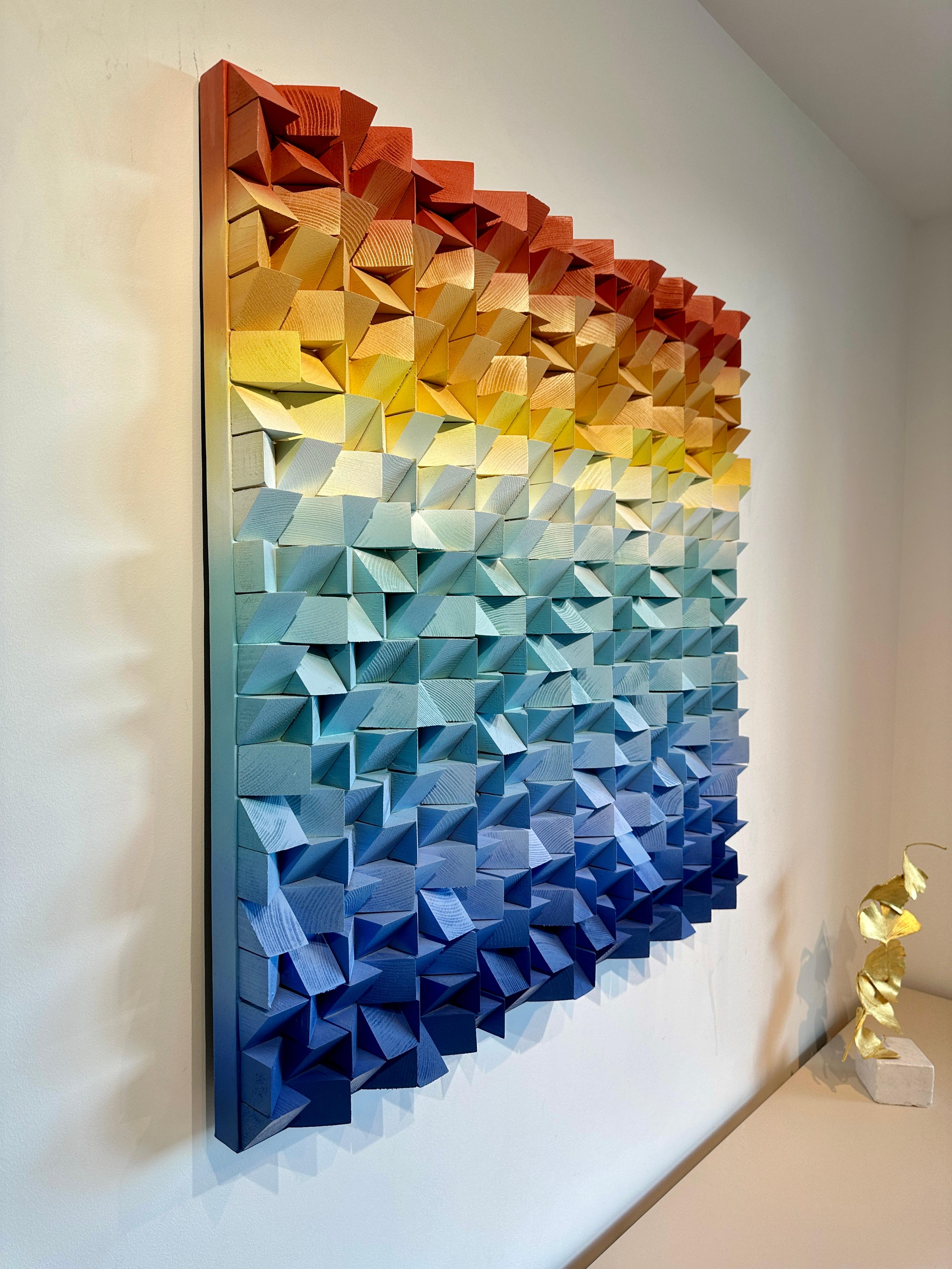 Solar Sea Sounds by Kate Seaborne - Contemporary Geometric Wood Artwork For Sale 7