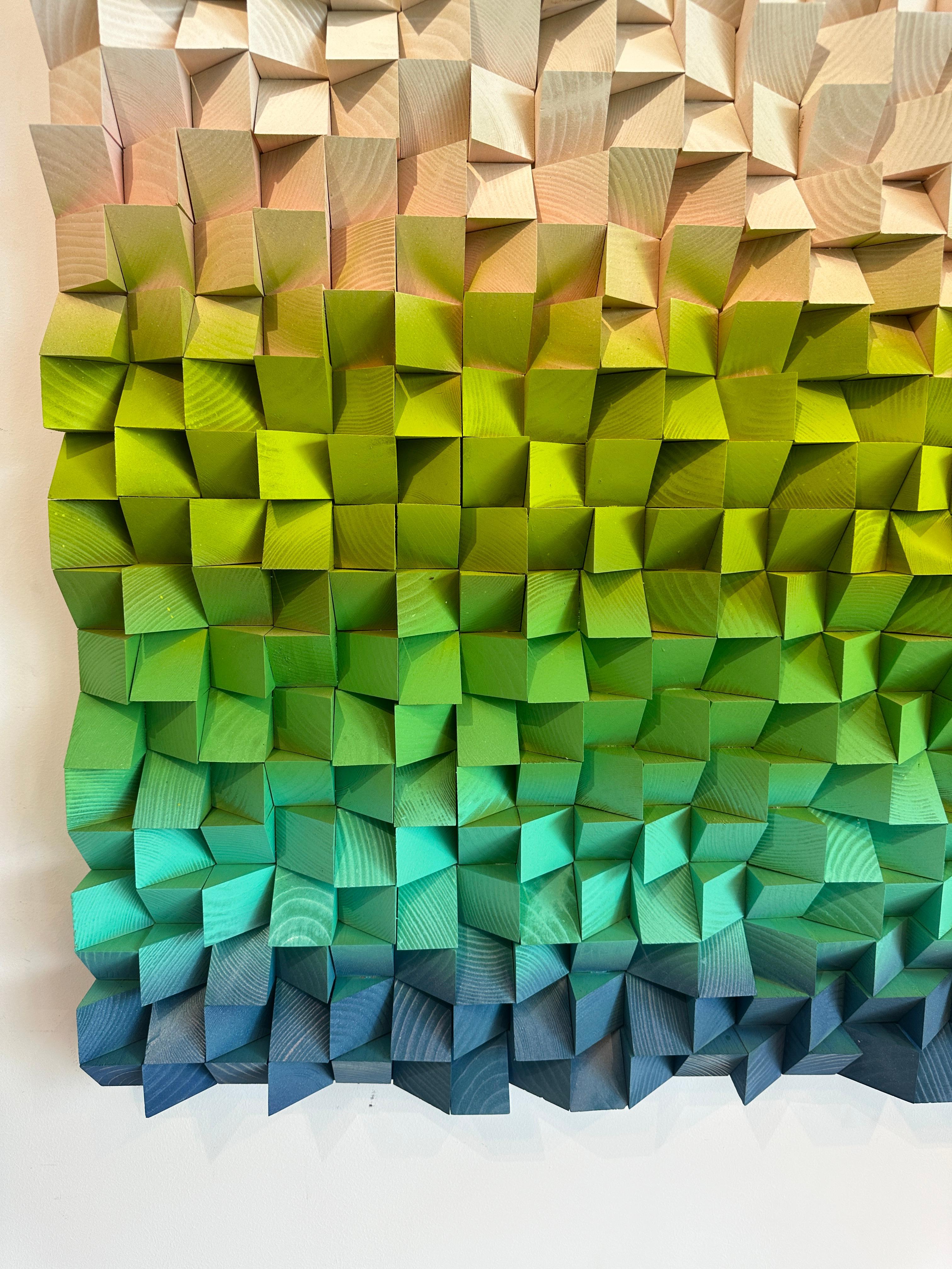 Spring June Lagoon von Kate Seaborne - Zeitgenössisches Geometrisches Kunstwerk aus Holz im Angebot 5