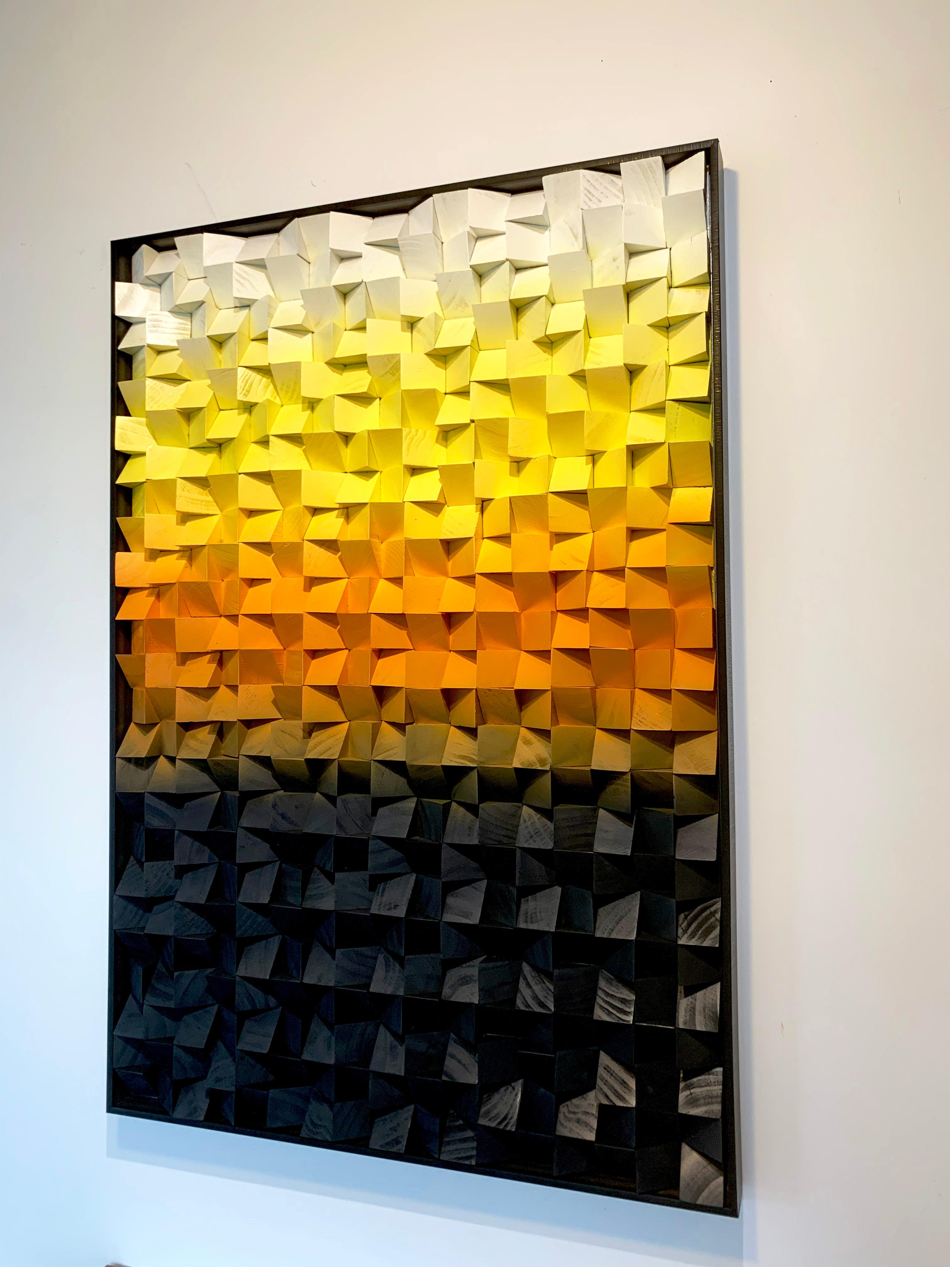 Summer Soul Sunset von Kate Seaborne - Zeitgenössisches Geometrisches Kunstwerk aus Holz im Angebot 4