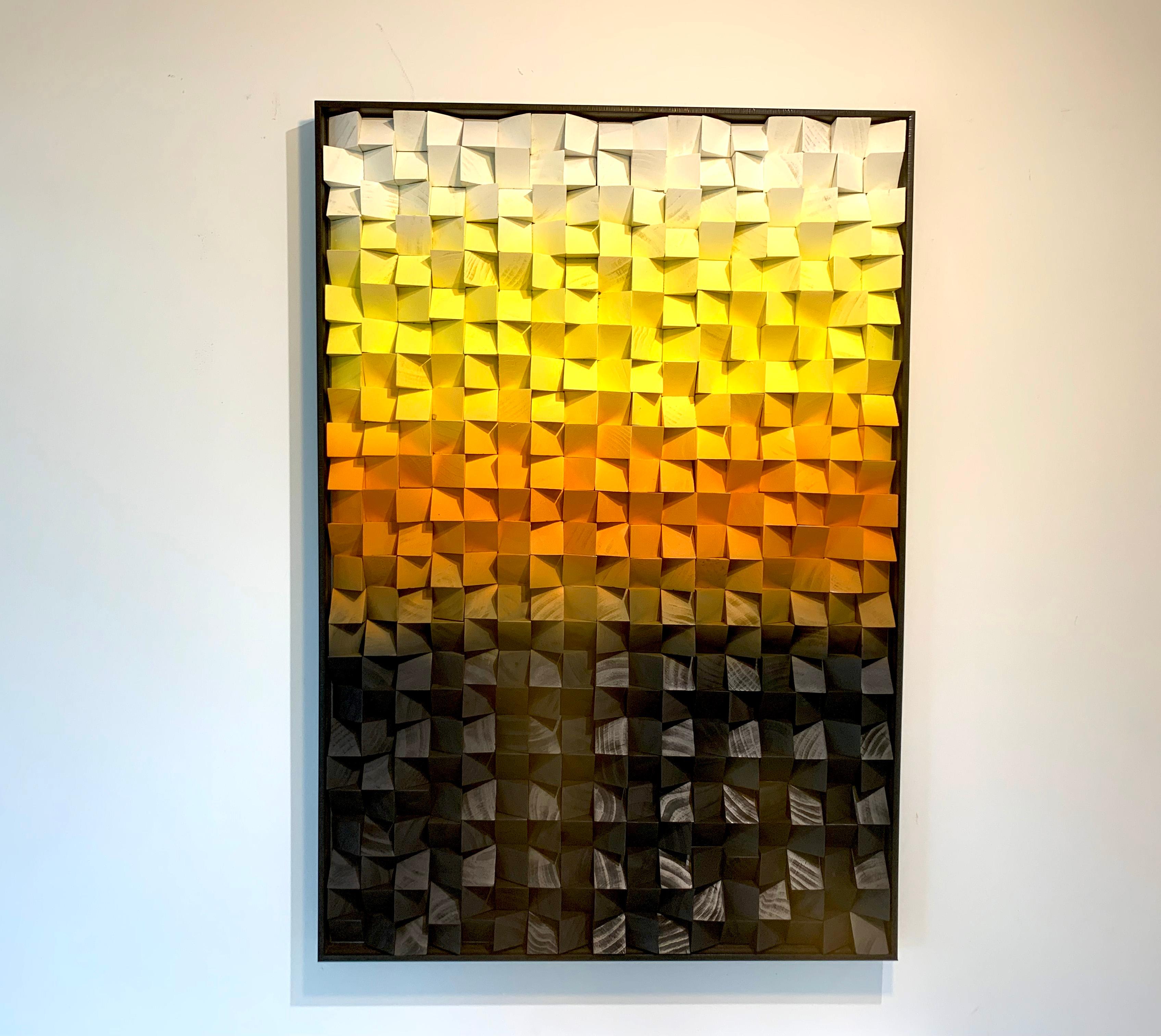 Summer Soul Sunset von Kate Seaborne - Zeitgenössisches Geometrisches Kunstwerk aus Holz im Angebot 5