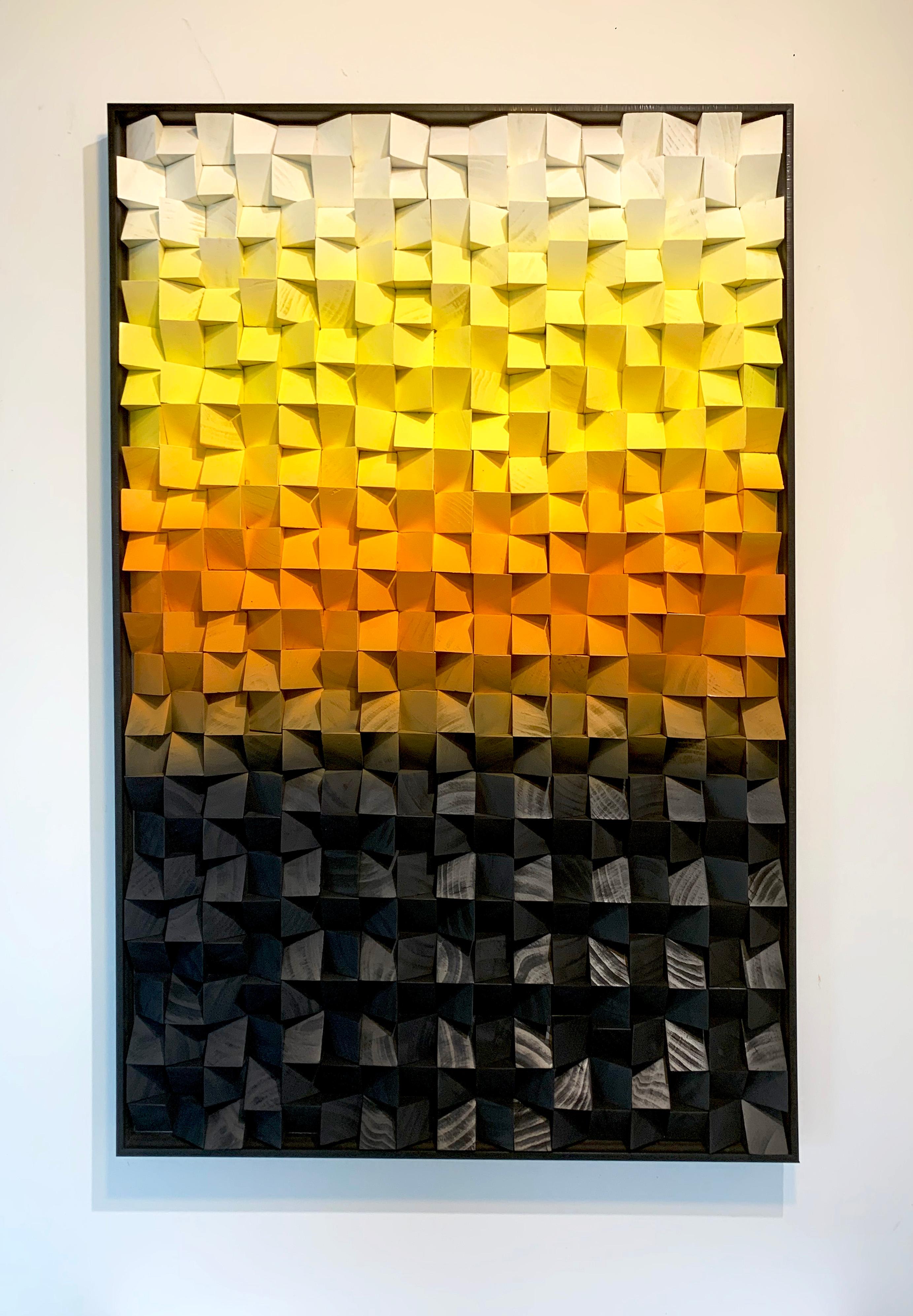 Summer Soul Sunset von Kate Seaborne - Zeitgenössisches Geometrisches Kunstwerk aus Holz im Angebot 6