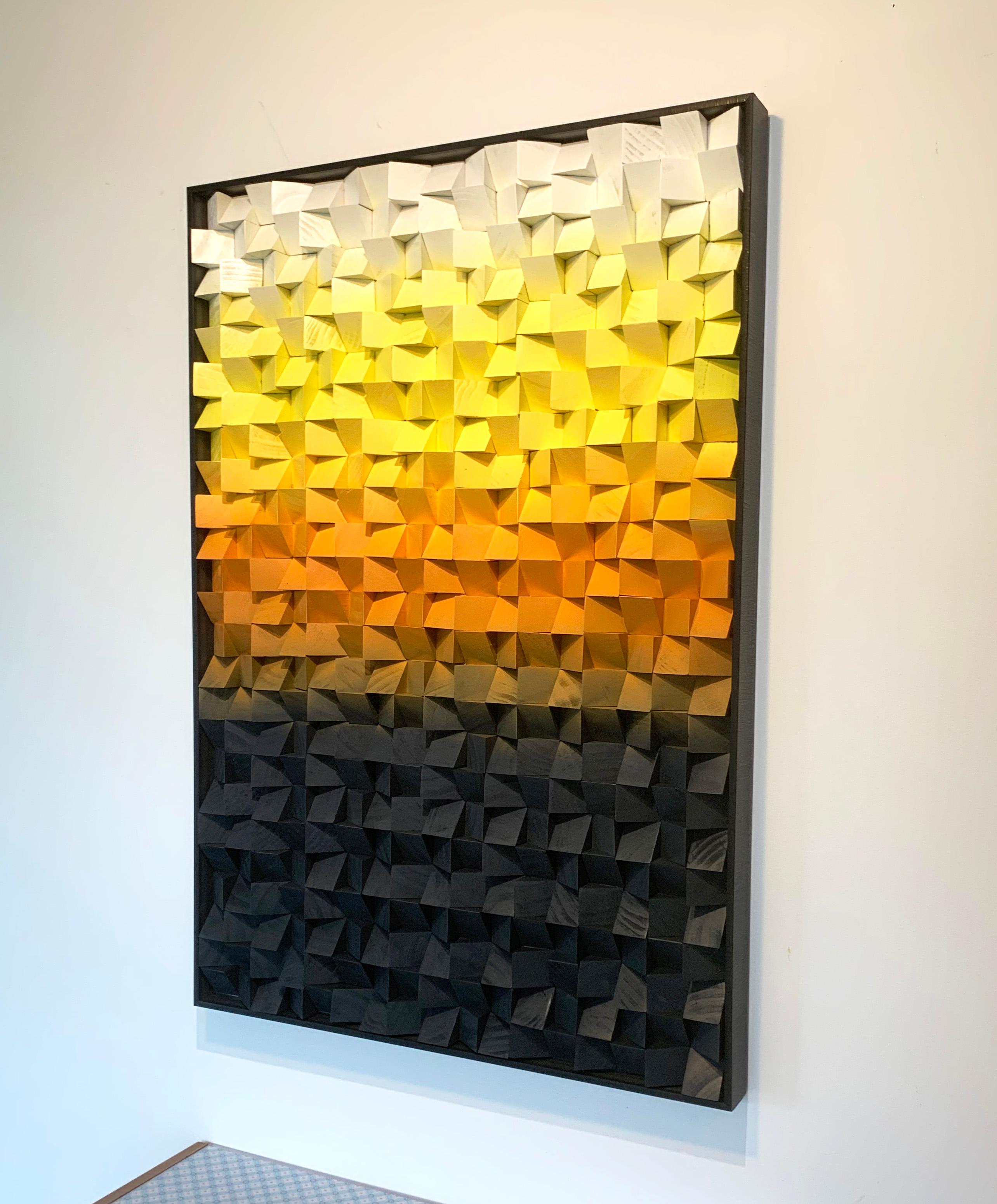 Summer Soul Sunset von Kate Seaborne - Zeitgenössisches Geometrisches Kunstwerk aus Holz im Angebot 8