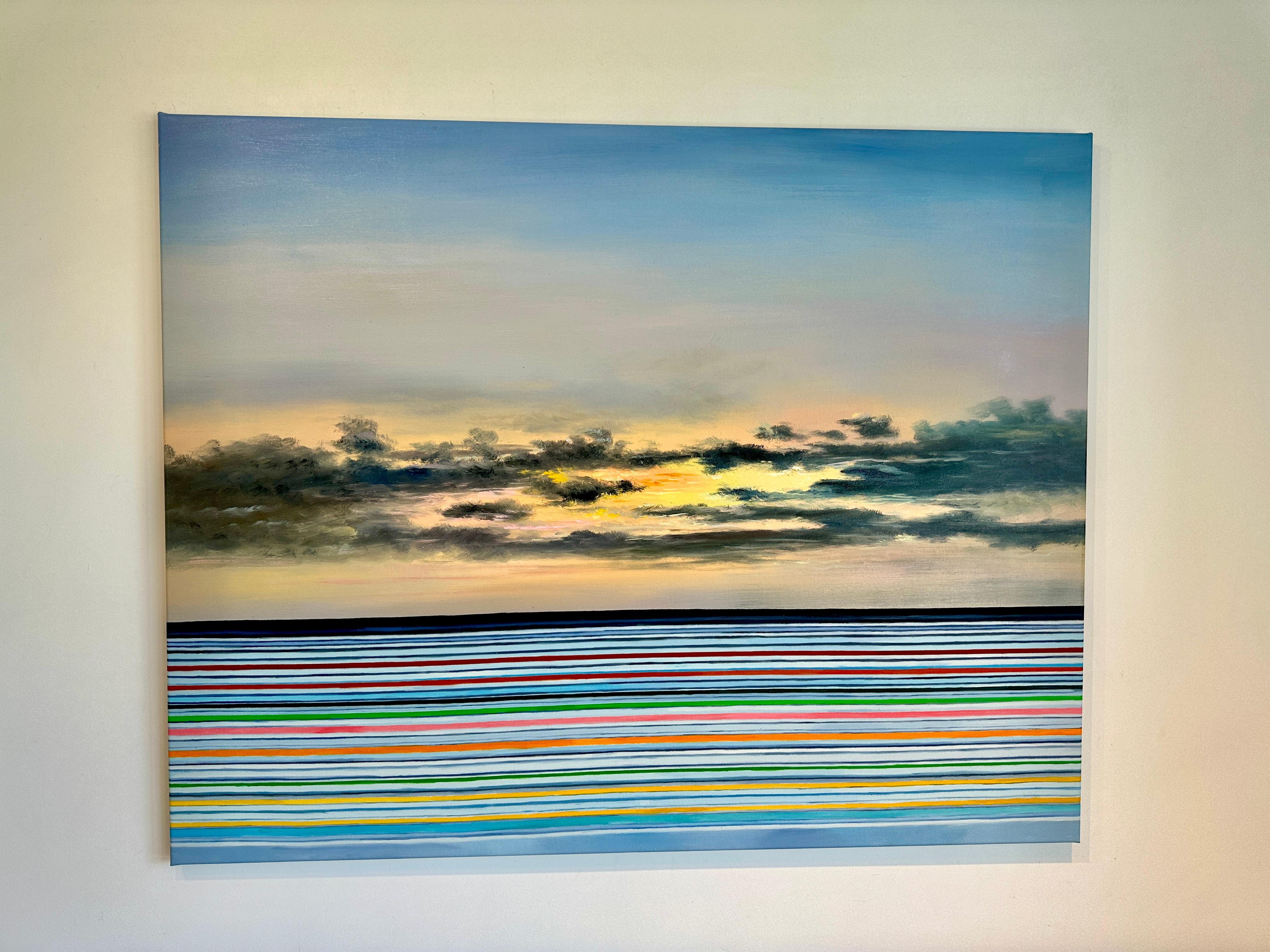 The Sunlight Clasps the Seaborne – Sonnenuntergang, Öl, Meereslandschaft, Gemälde – Painting von Kate Seaborne