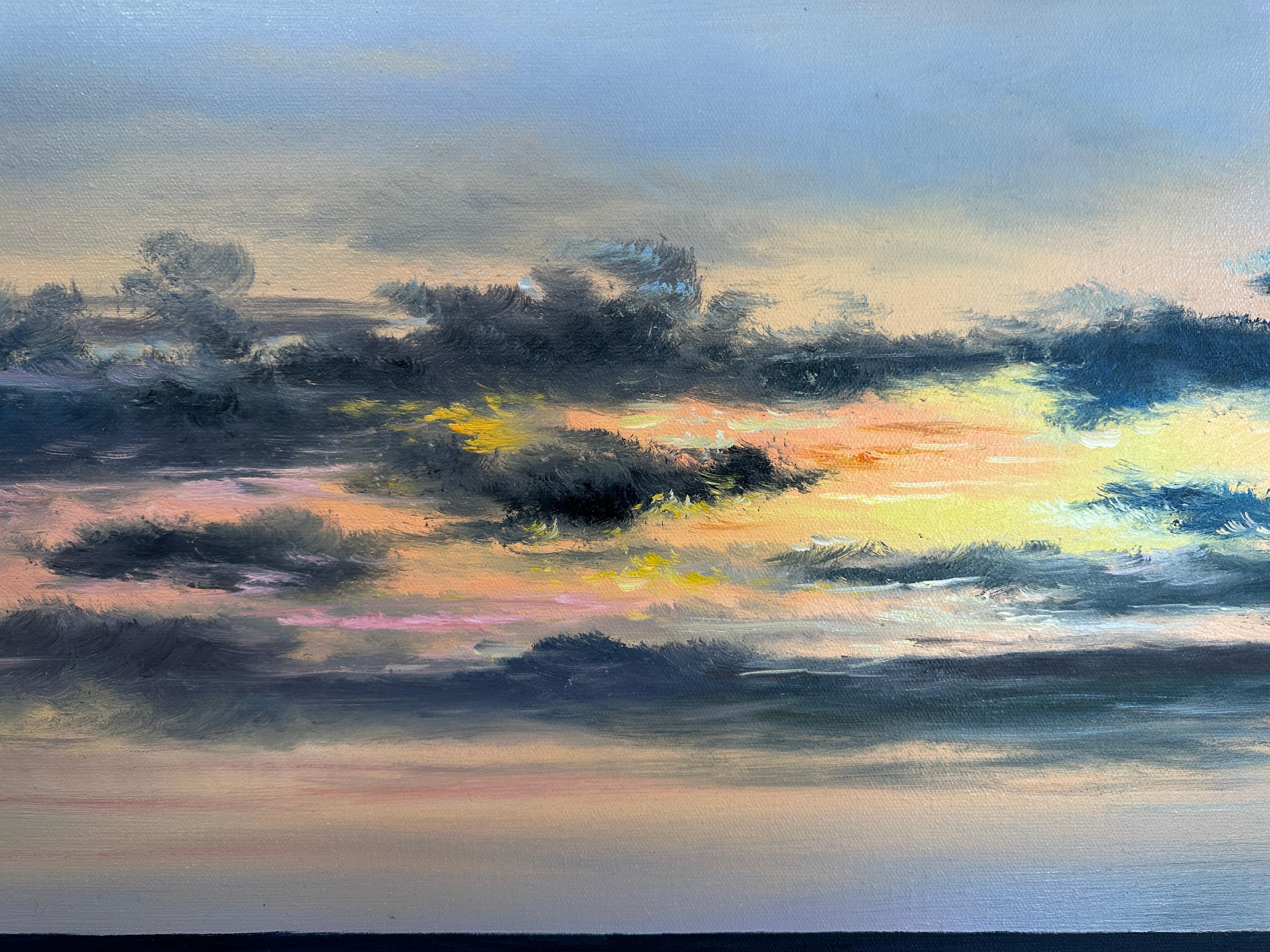 The Sunlight Clasps the Sea by Kate Seaborne -Sunset Oil Ocean Seascape Painting 3