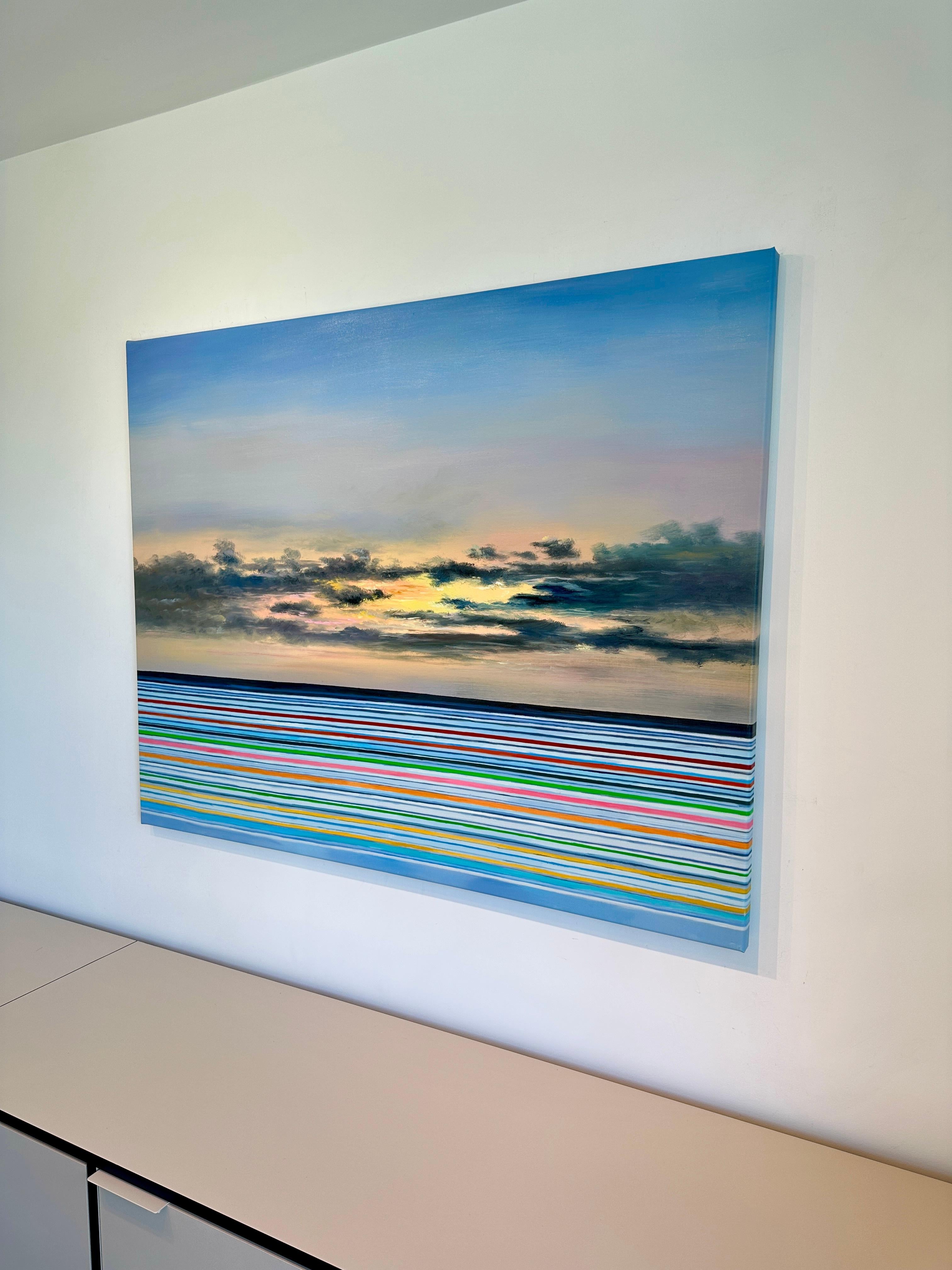The Sunlight Clasps the Seaborne – Sonnenuntergang, Öl, Meereslandschaft, Gemälde im Angebot 1