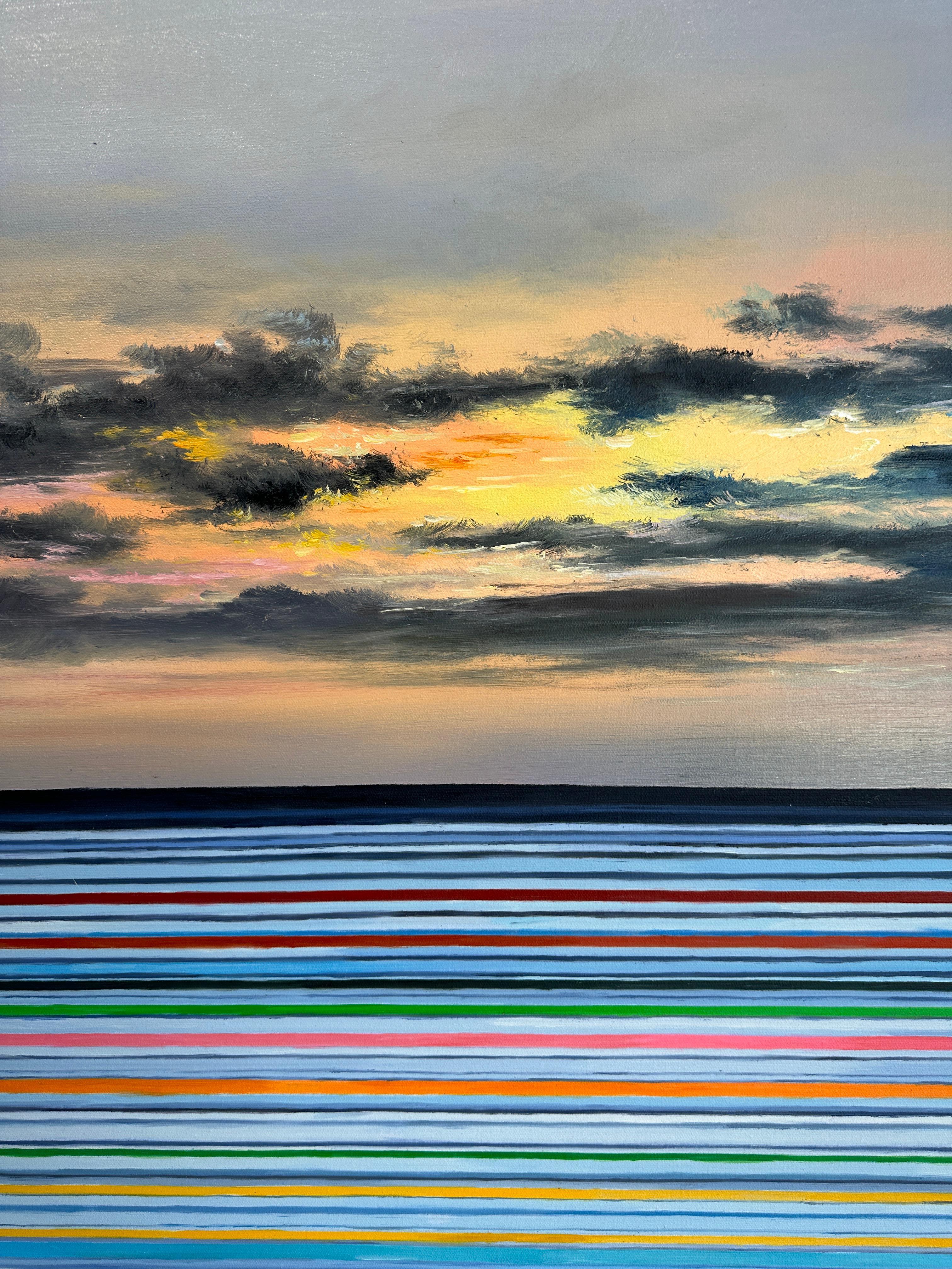 The Sunlight Clasps the Sea by Kate Seaborne -Sunset Oil Ocean Seascape Painting 6