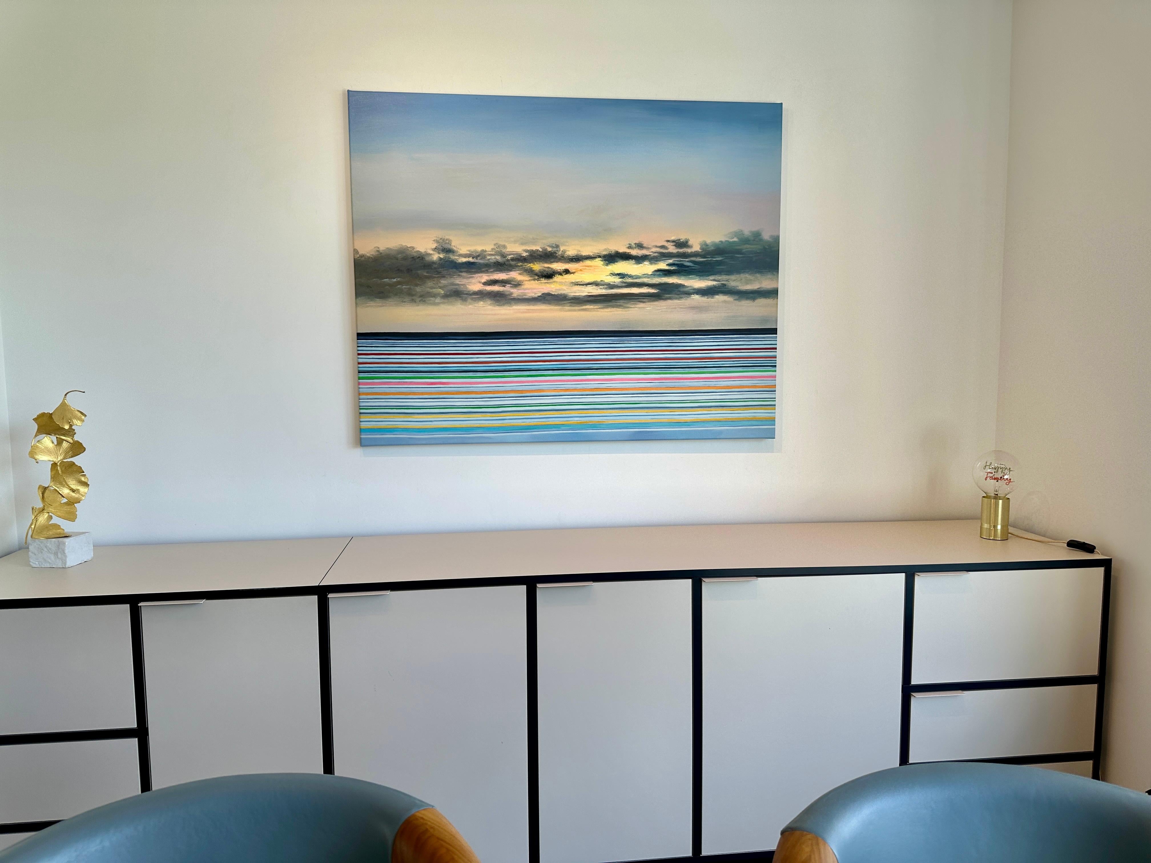 The Sunlight Clasps the Sea by Kate Seaborne -Sunset Oil Ocean Seascape Painting 7