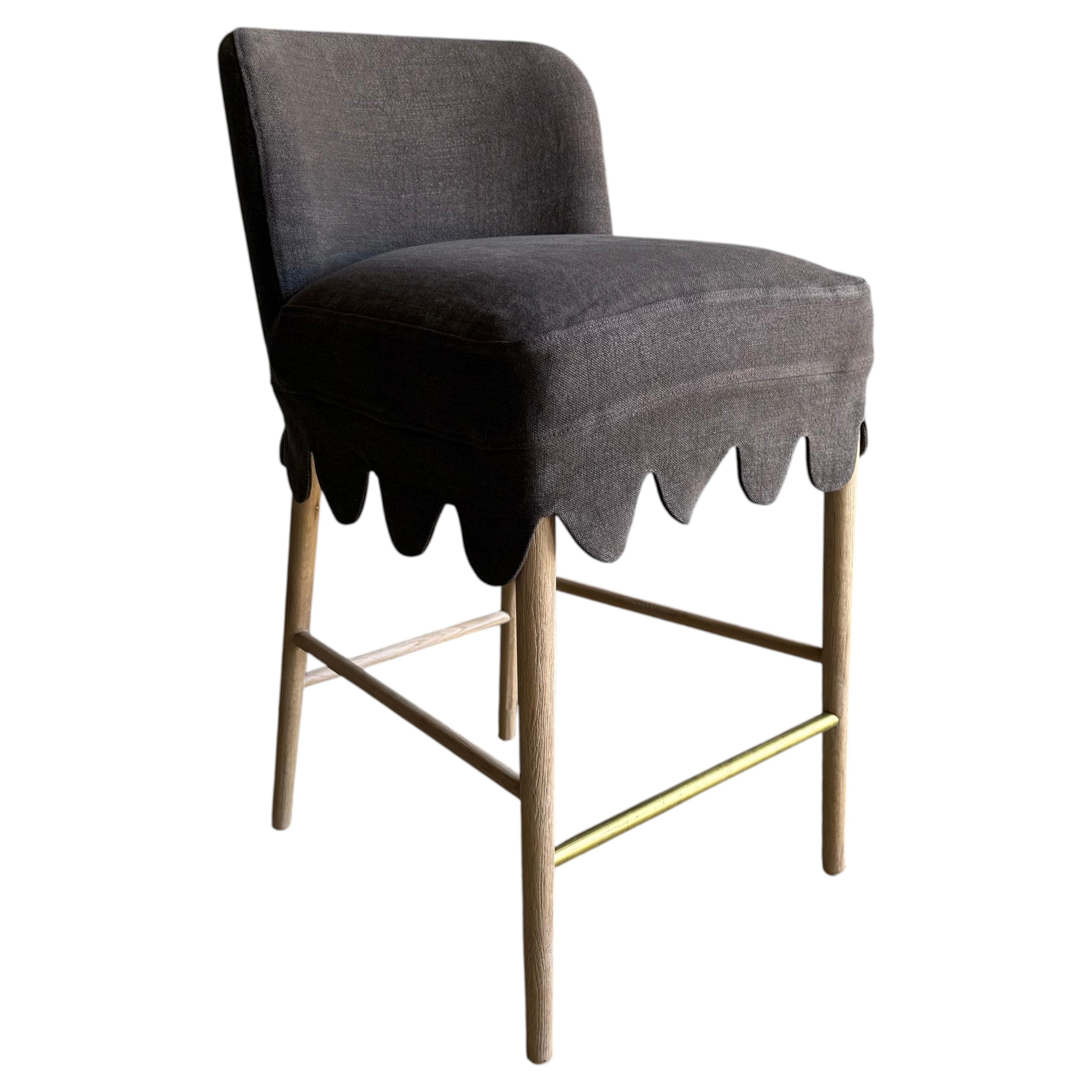 Kate Slip Covered Counter Stool -Cafe Noir For Sale
