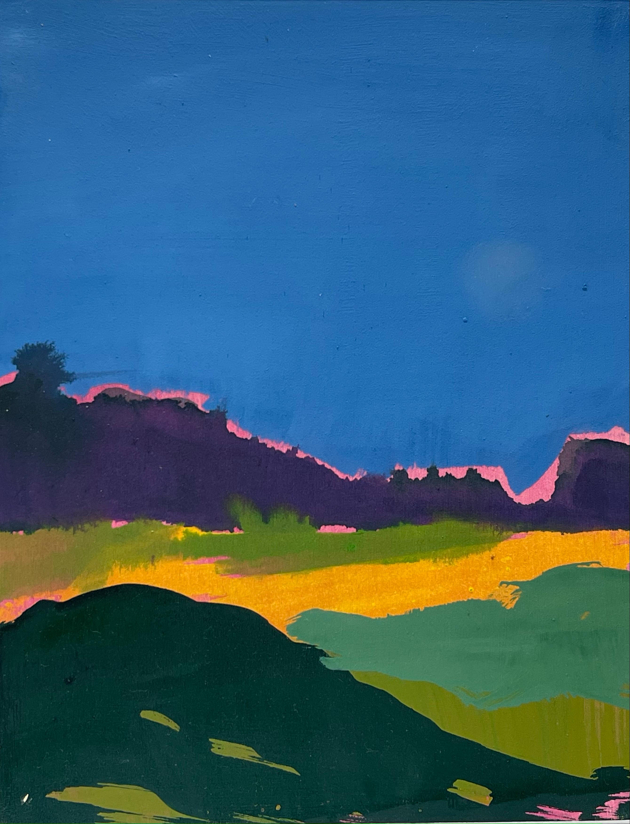 Kate Snow Landscape Painting - Mountain I, impressionistic landscape painting