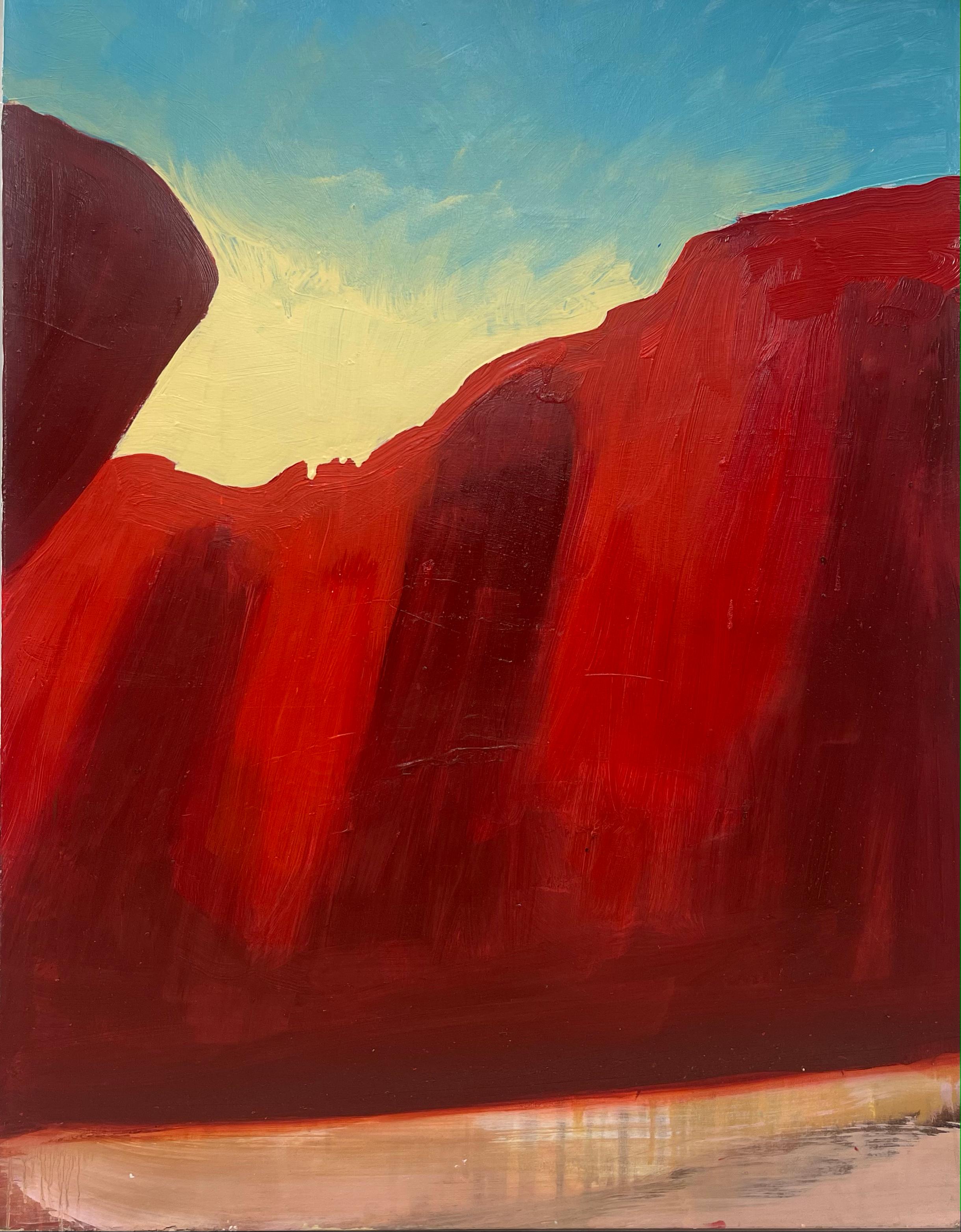 Kate Snow Landscape Painting - Red Cliff, impressionistic landscape painting