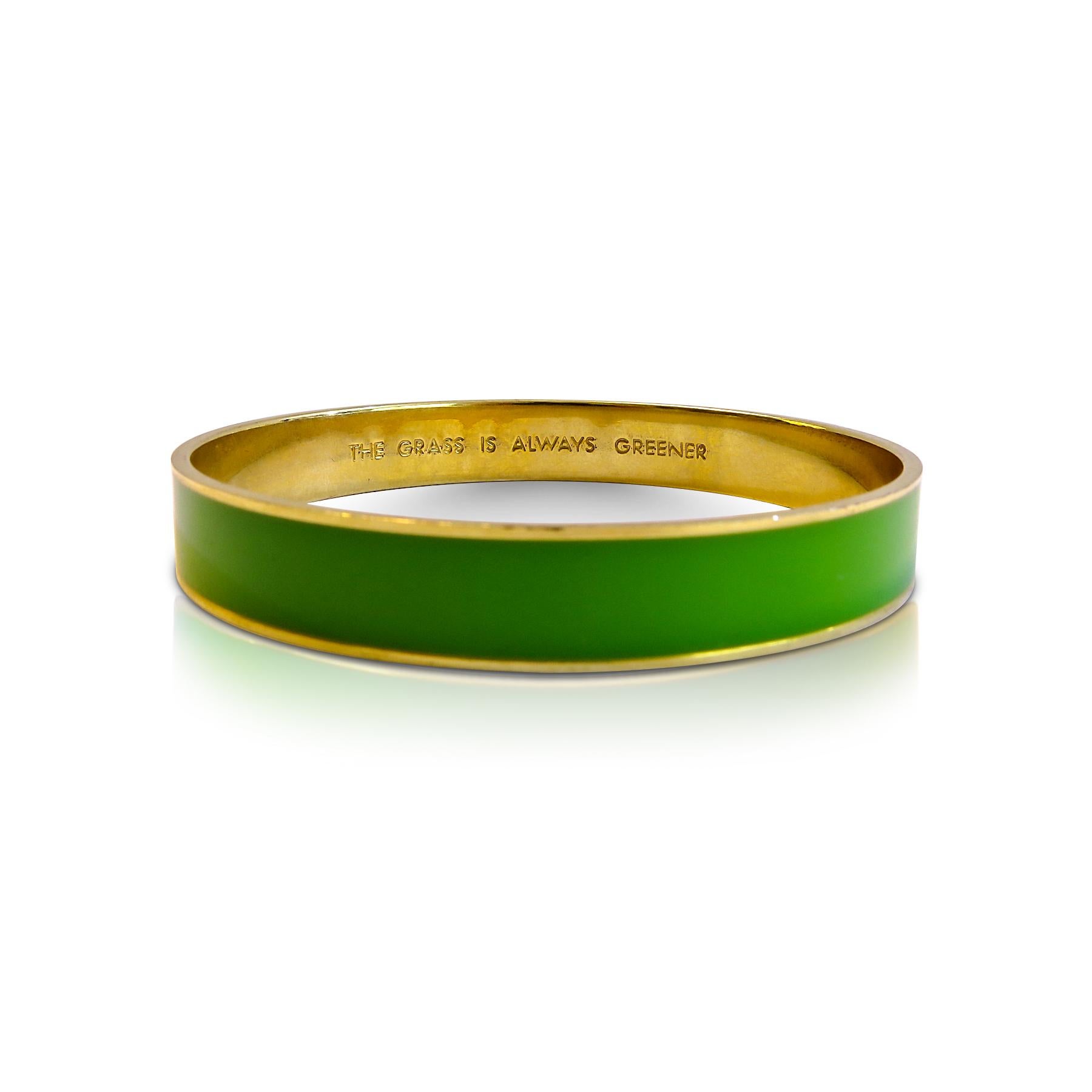 Art Deco Kate Spade 18 Karat Gold-Plated Enamel Green For Sale