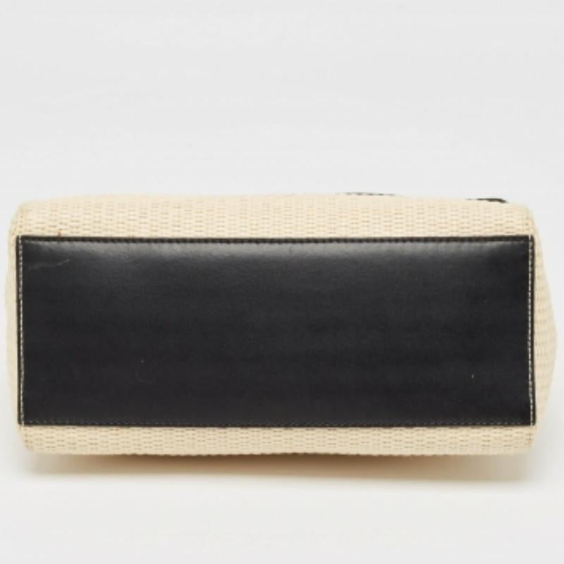De las mujeres Bolso Kate Spade Beige/Negro de Paja Tejida y Piel Loula en venta