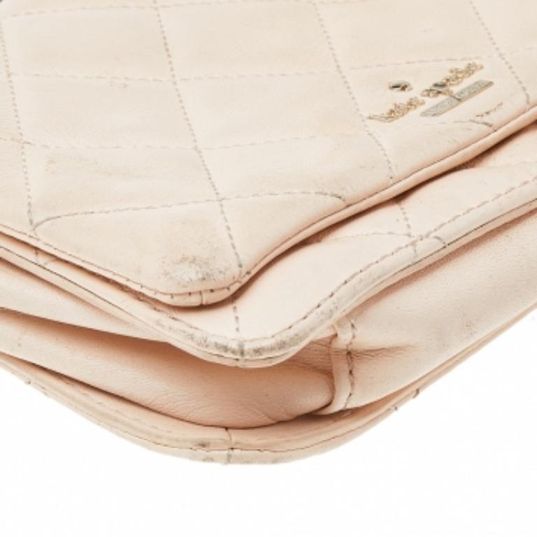 Women's Kate Spade Beige Quilted Leather Mini Emerson Place Vivenna Shoulder Bag