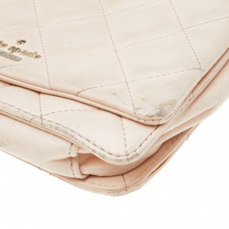 Kate Spade Beige Quilted Leather Mini Emerson Place Vivenna Shoulder Bag 1