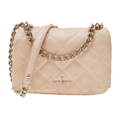 Kate Spade Beige Quilted Leather Mini Emerson Place Vivenna Shoulder Bag